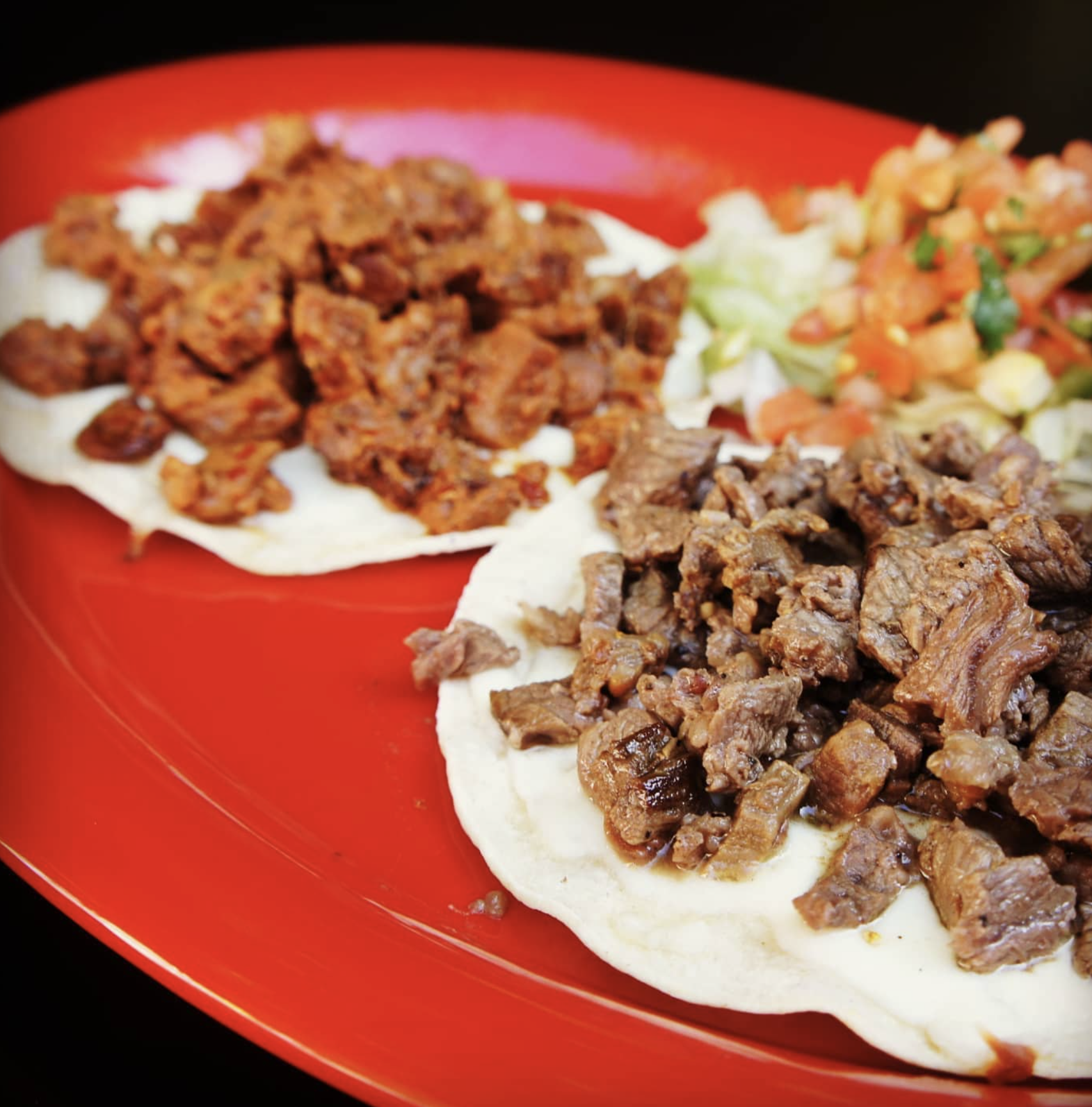 Meat tostadas from El Tesoro Mazatán in Vallejo
