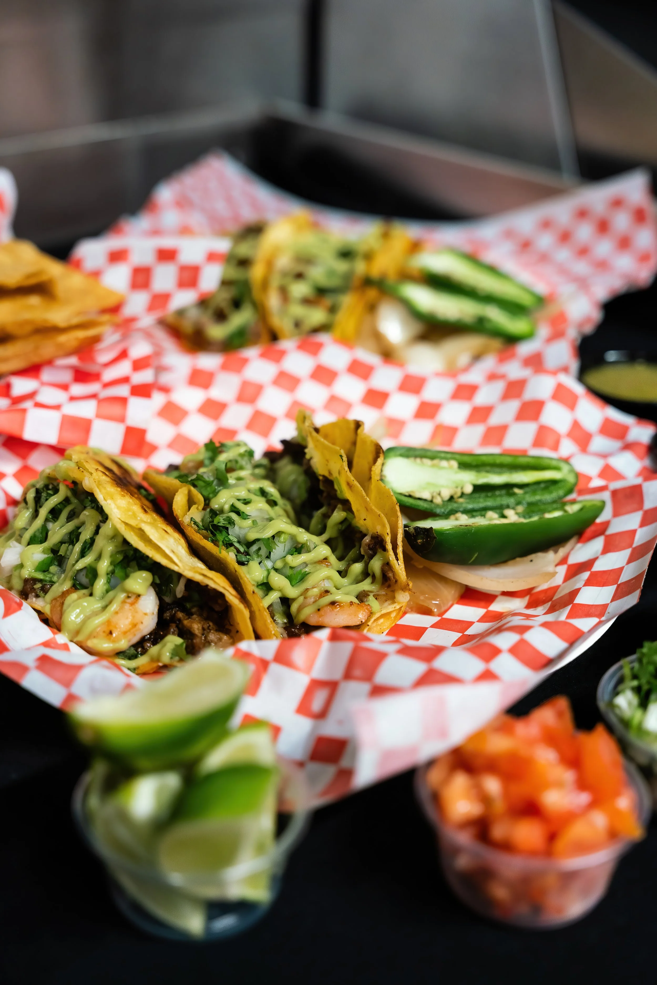Surf and turf tacos from Taquería El Pelayo in Vallejo