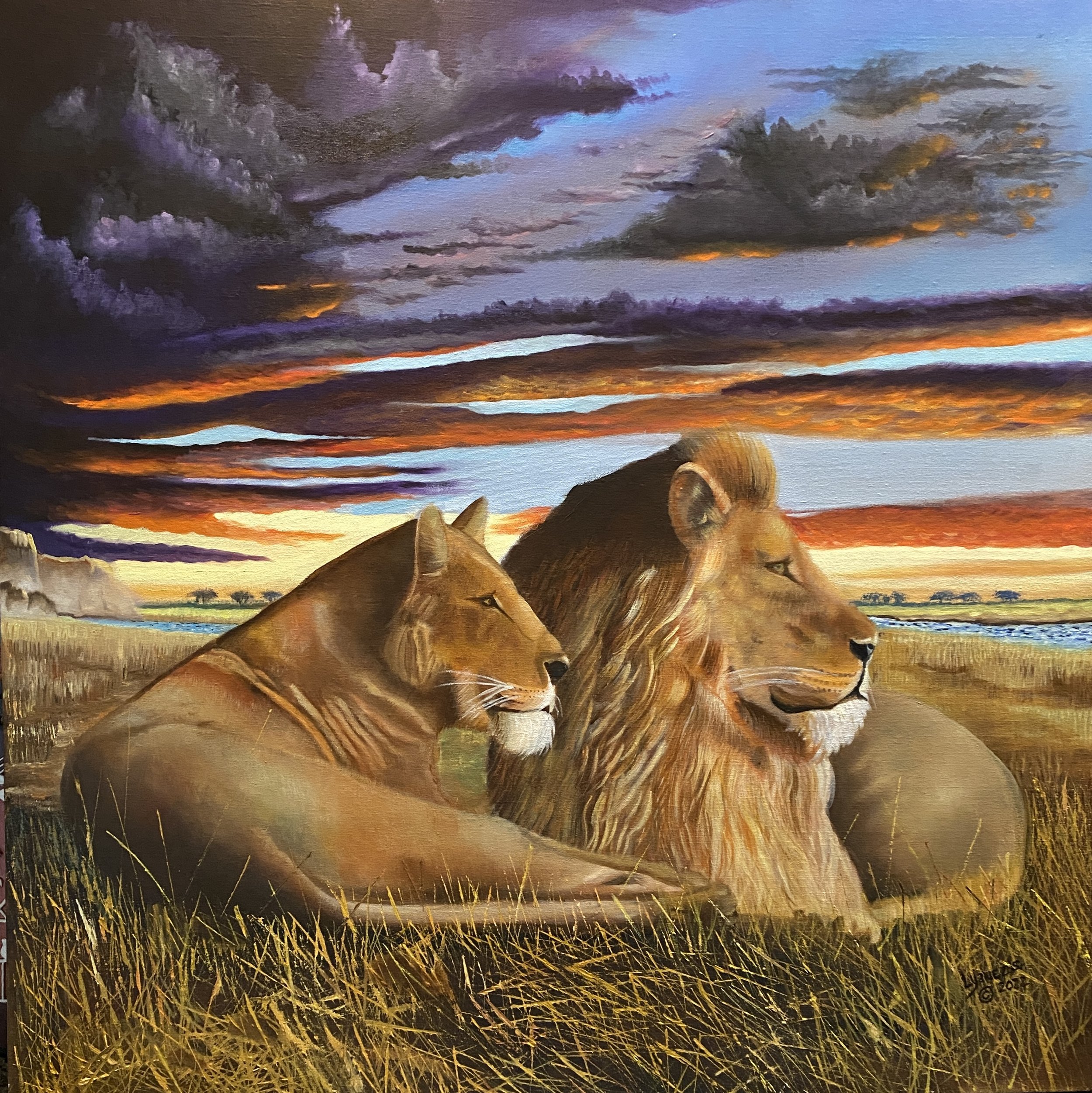 "Dis-Quiet" by Larry Yanez, Sr., Oil on Canvas, 36 x 36, $800