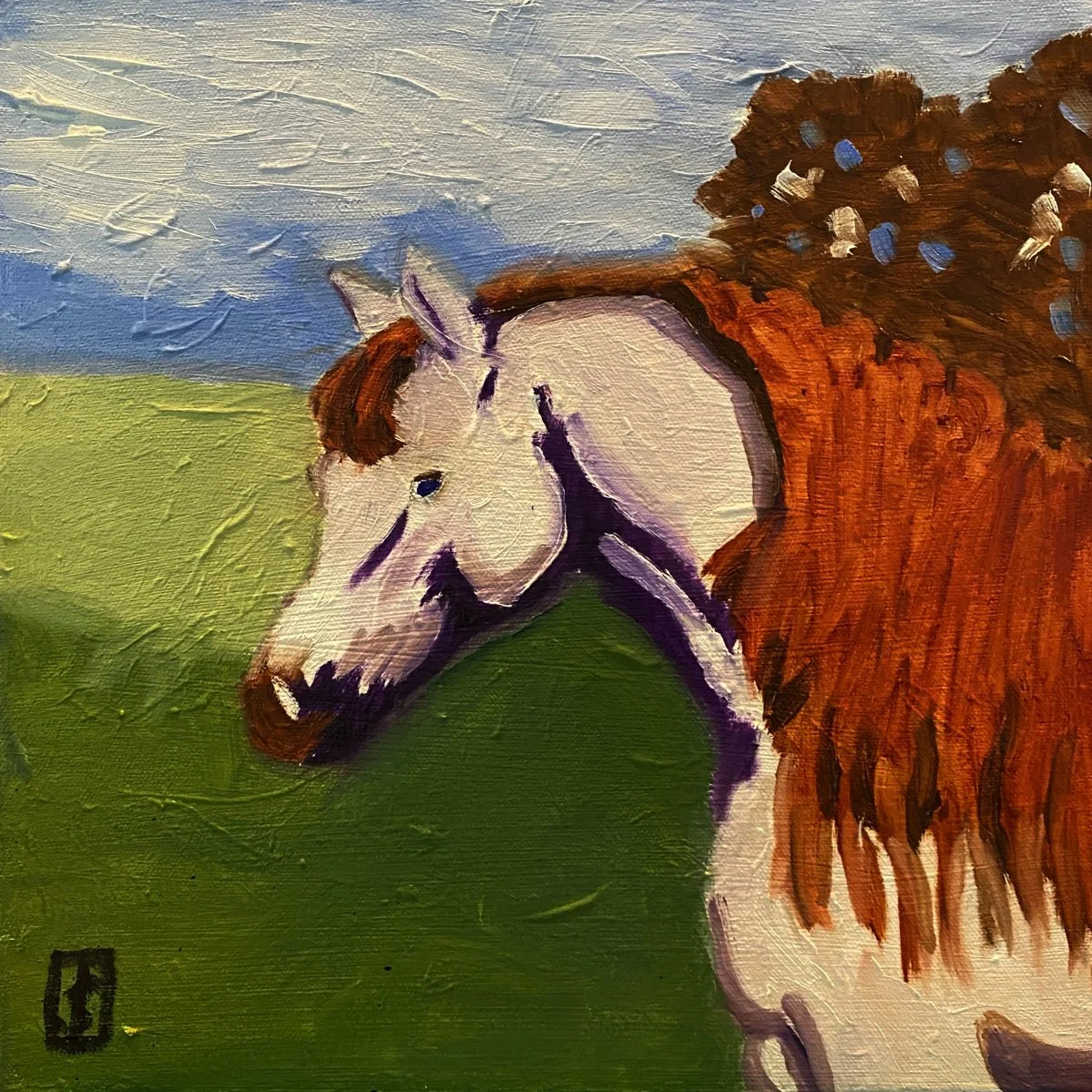 "Field Day" by Steven Fisher, Oil on Canvas, 12 x 12, $125