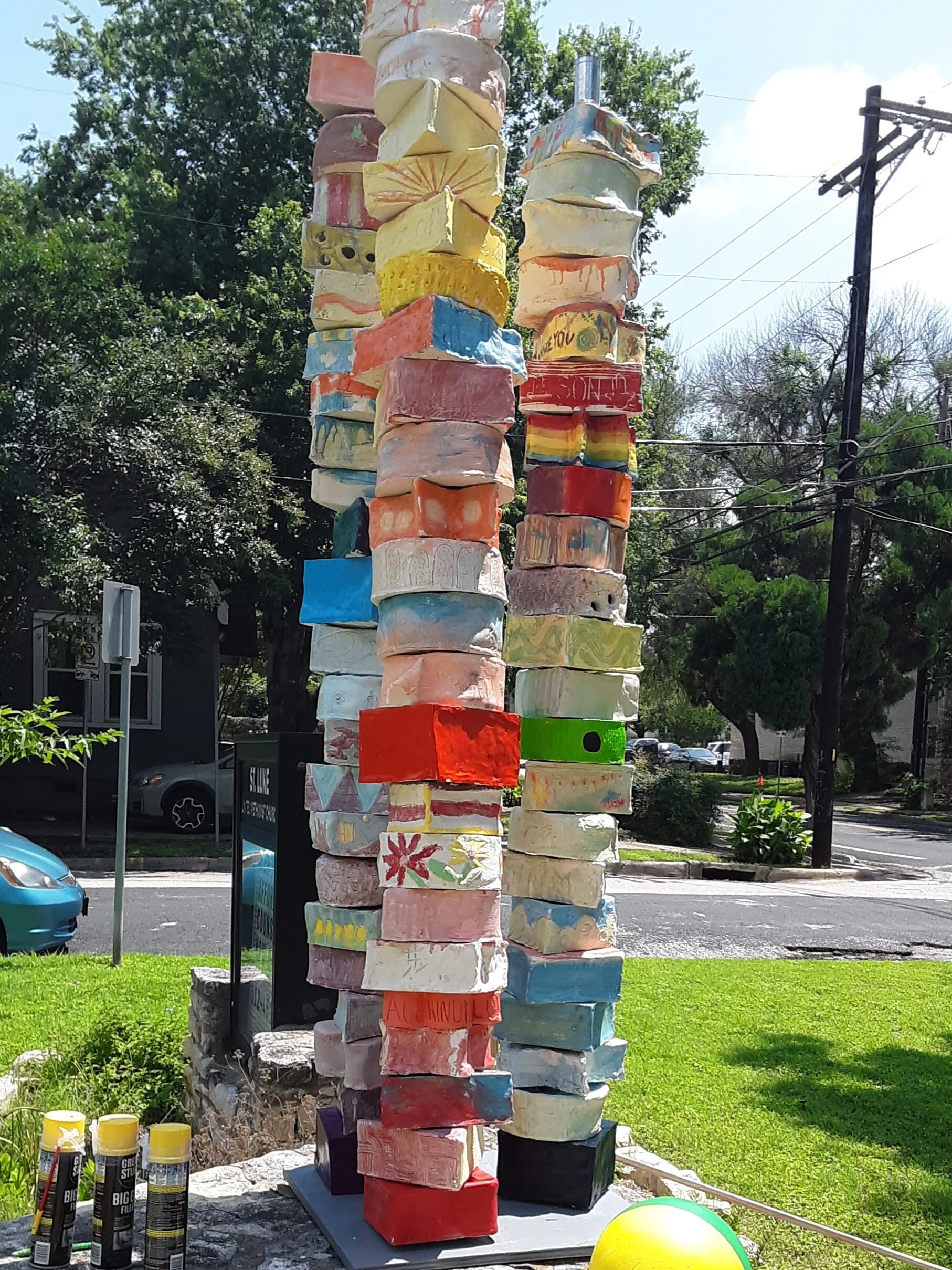 Imagine Art and AmeriCorps Set Up Ceramic Exhibition and Peace Poles at St. Luke