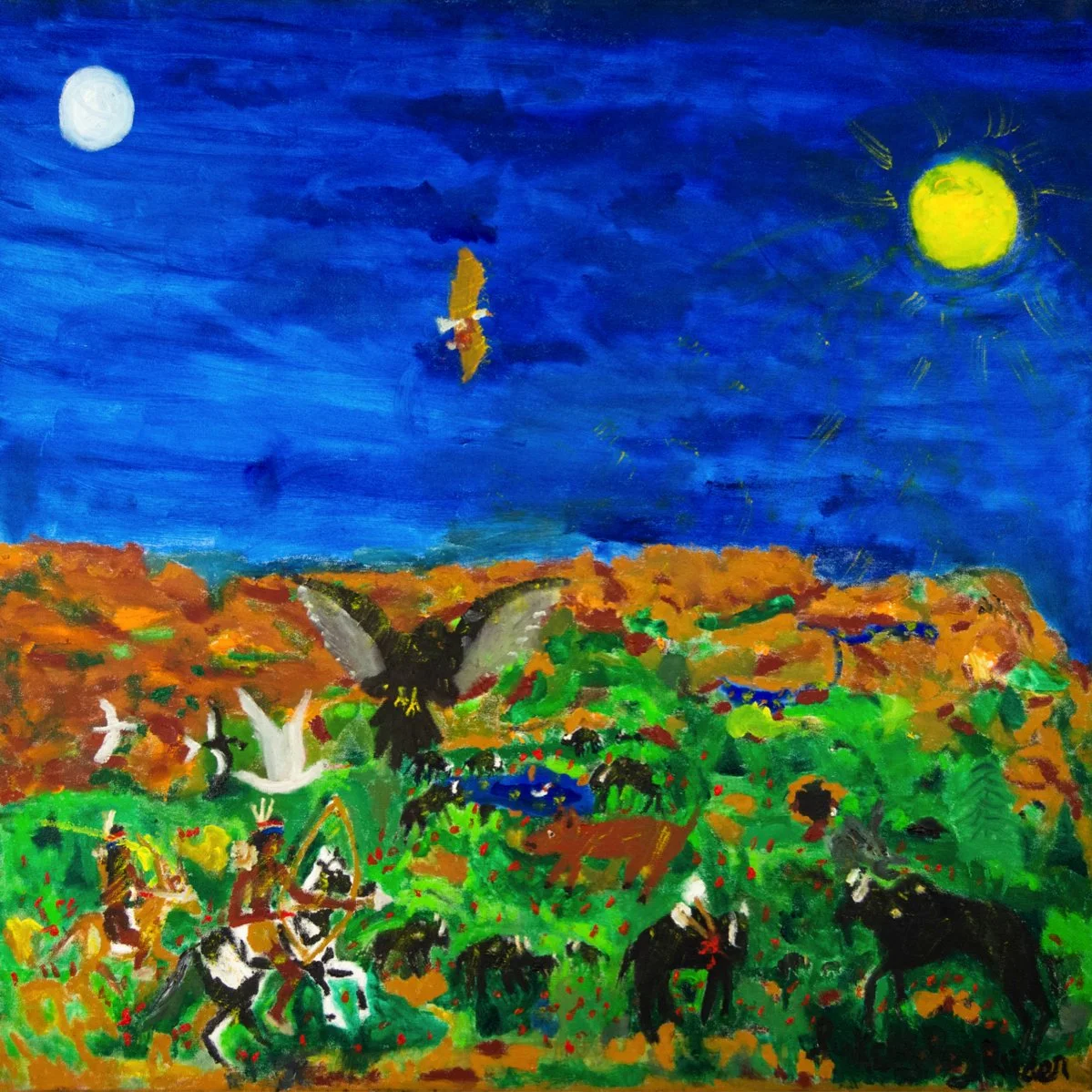 "Comanche Moon" by Kelly Reider, Oil on Canvas, 36 x 36, $300