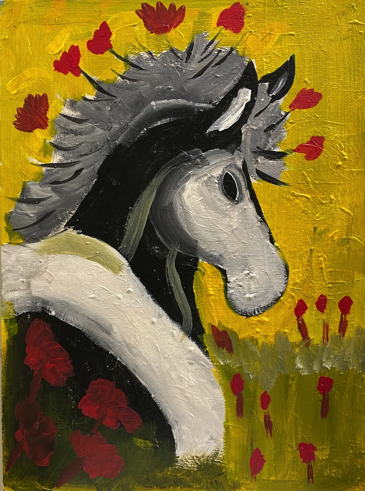 "Grey Lady" by Steven Fisher, Acrylic on Canvas, 18 x 24, $175