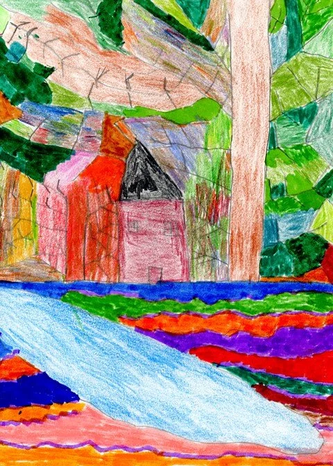 "River" by Shon Parker, Colored Pencil on Paper, 9" x 12" ($65)