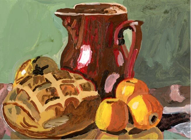 "Still Life" by Ebony Young, Acrylic on Paper, 9" x 12" ($65)