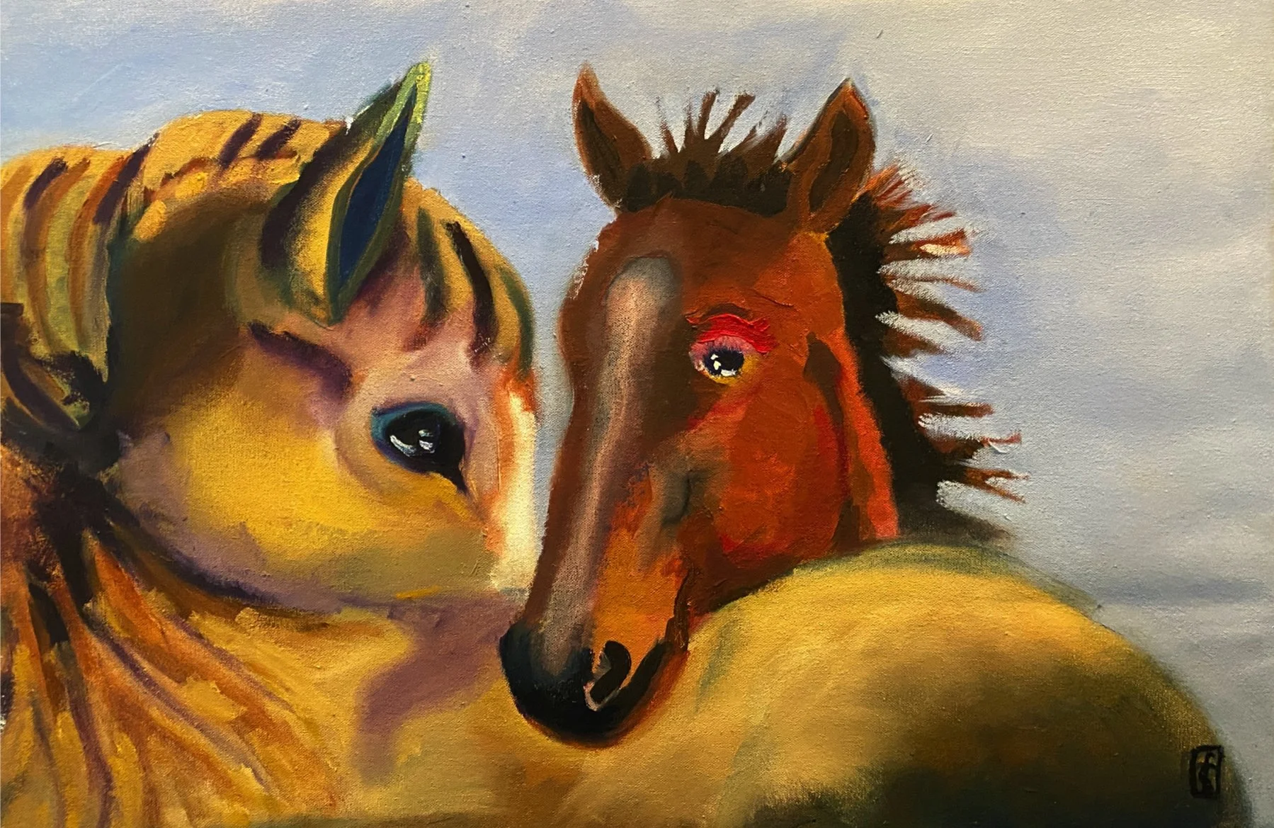"Mother and Baby" by Steven Fisher, Oil (Gallery Wrap), 16 x 24, $250