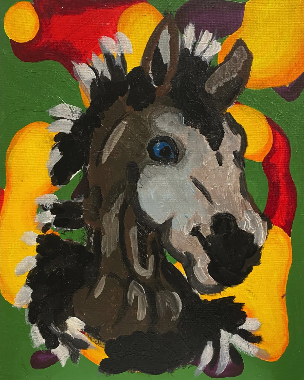 "The Blue Eyed Horse" by Steven Fisher, Acrylic on Canvas Panel, 16 x 20, $75