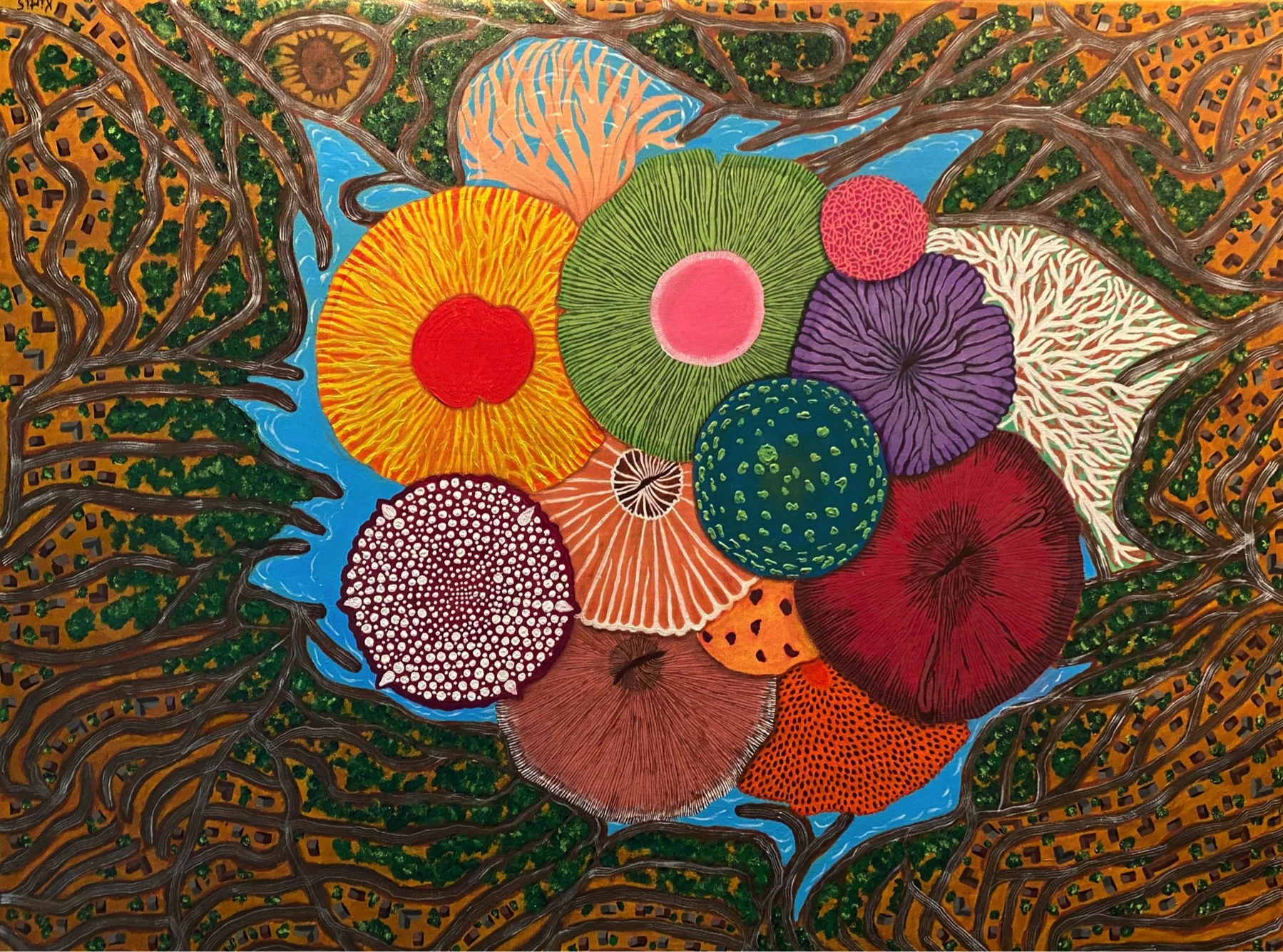 "Last Few Colors of Earth" by Kirti Sinha, Acrylic on Canvas, 30 x 40, $650