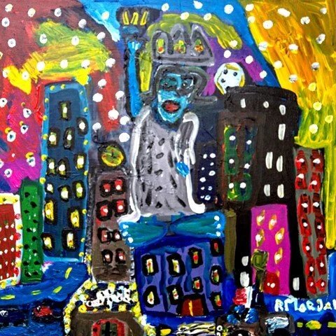"Liberty Statue" by Rodney Morgan, Acrylic on Canvas, 20" x 20" ($100)