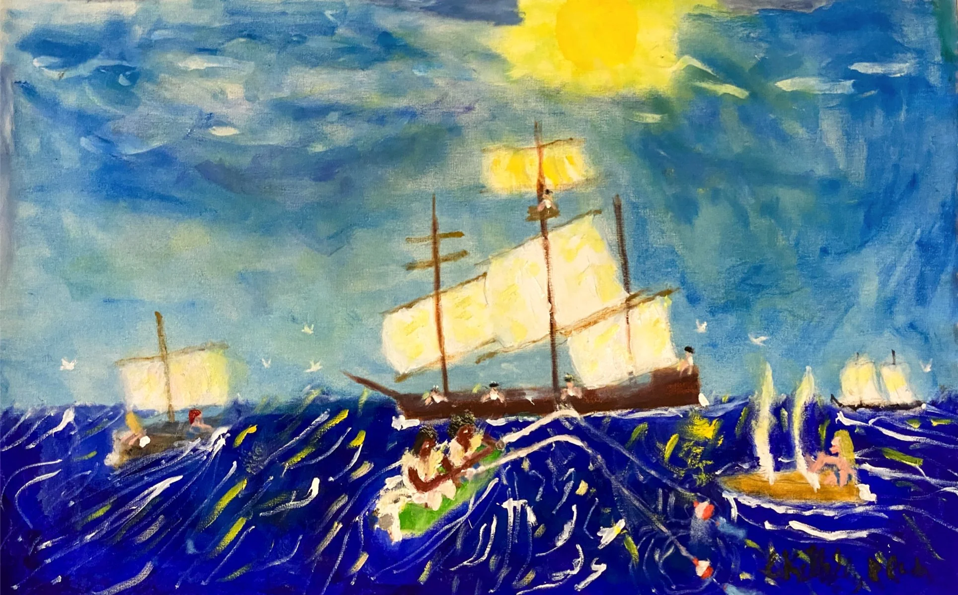 "Welcome Sight" by Kelly Reider, Oil on Canvas, 21 x 33, $200