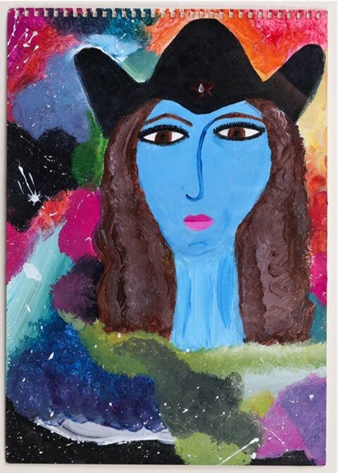 "Avatar" by Angela Huston, acrylic on paper, 11" x 15" ($75)