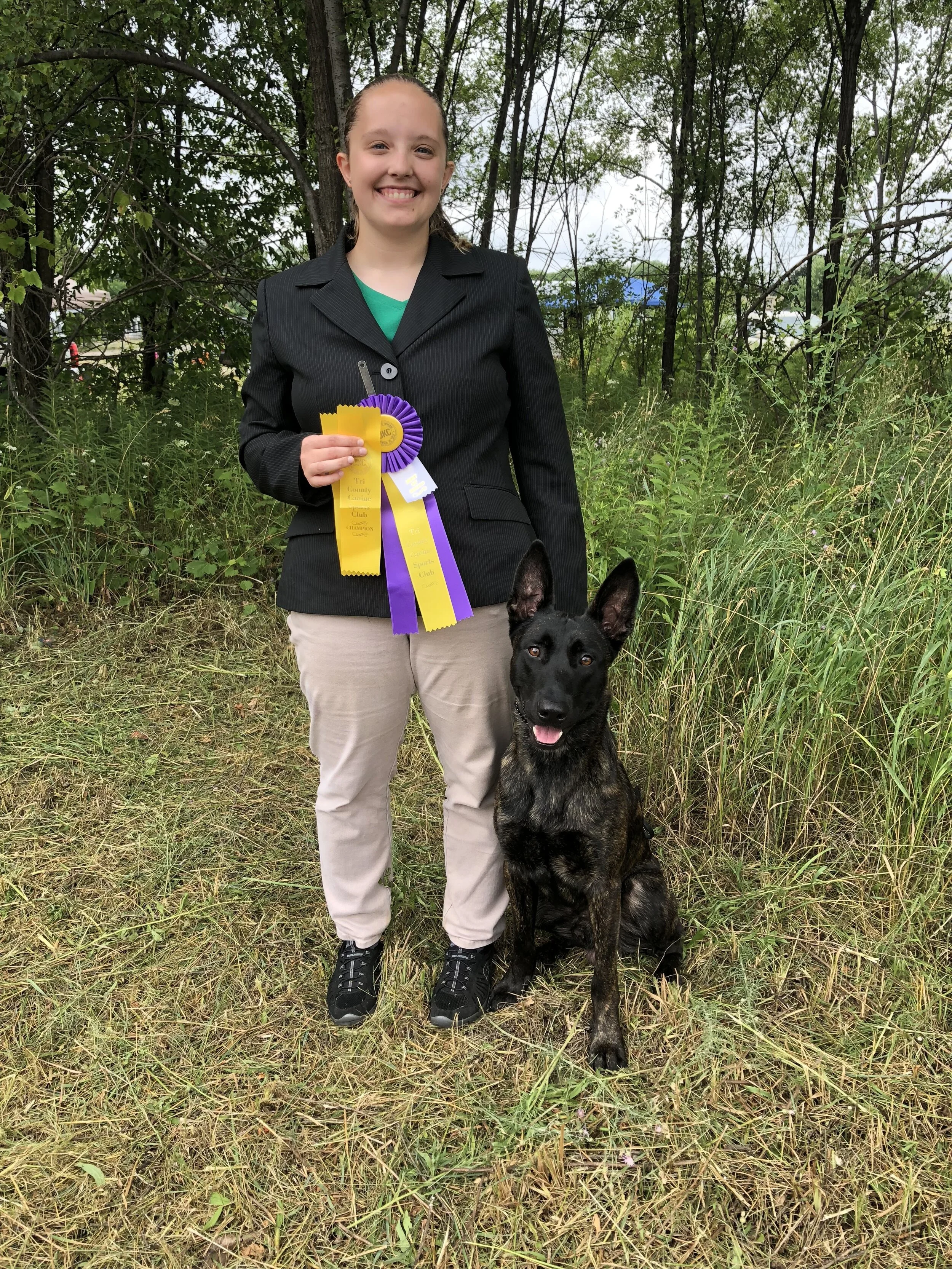 Marvel Tri-County Canine Sports UKC Show
Champion Class win. Grand Champion title earned. July 2018