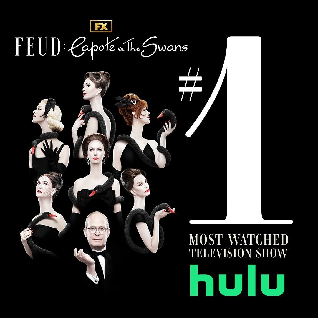 &ldquo;Feud: Capote vs. The Swans&rdquo; is the first of seven shows I have coming out in 2024. Thank you to everyone who tuned in and instantly made it Number One on FX/Hulu. My deepest appreciation goes to Dana Walden, John Landgraf, and Bob Iger, 