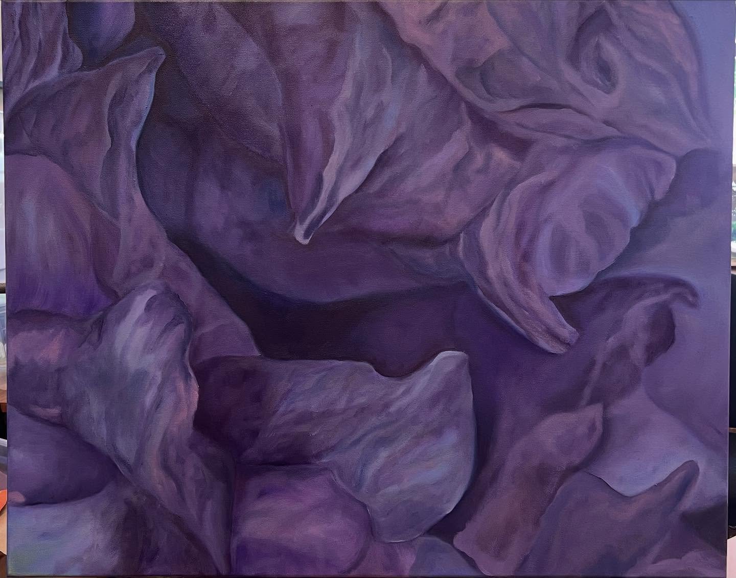 New on my easel - Up Close- Oil 24x30 WIP #lookclosely #floral #color #oil #artists #spring #petals