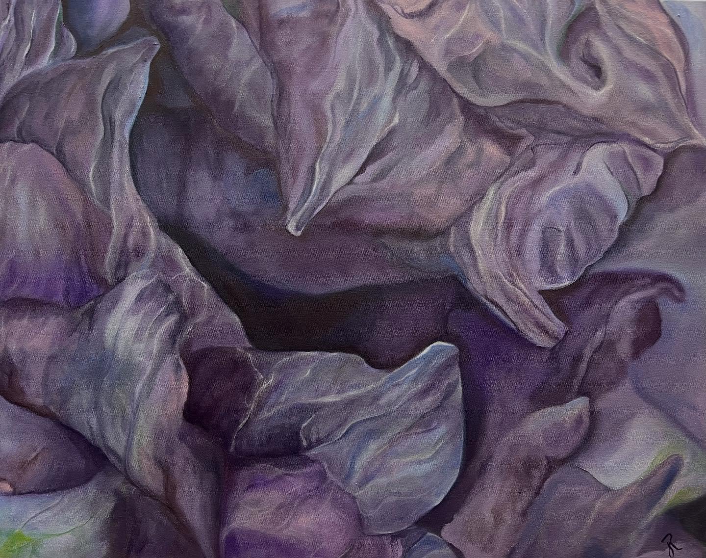 UP CLOSE one of three finished for this color series. Oil on canvas 24” X 30” will be shown at Domicile Gallery in July- stay tuned…