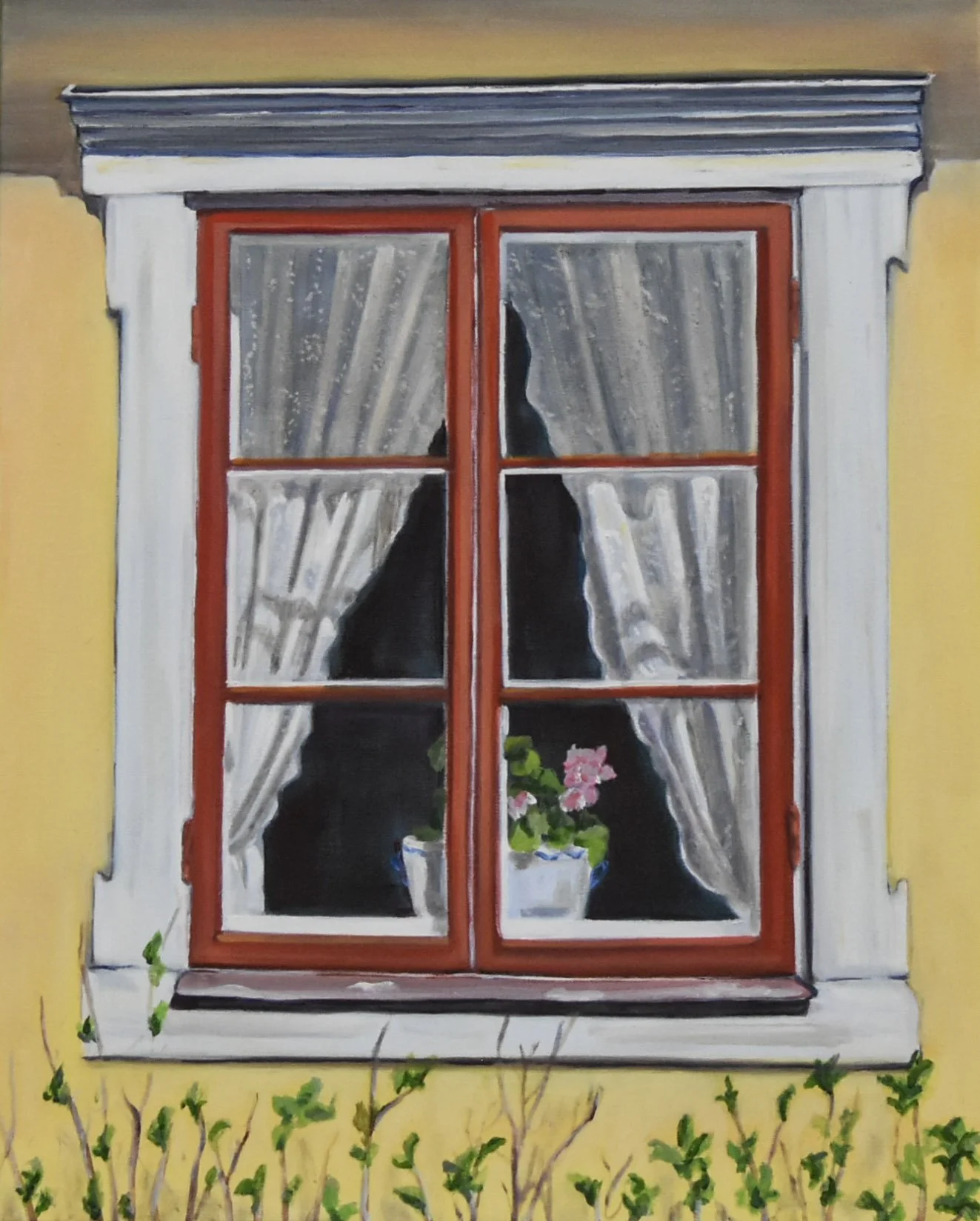 Window Geranium Oil on linen 20" x 16"