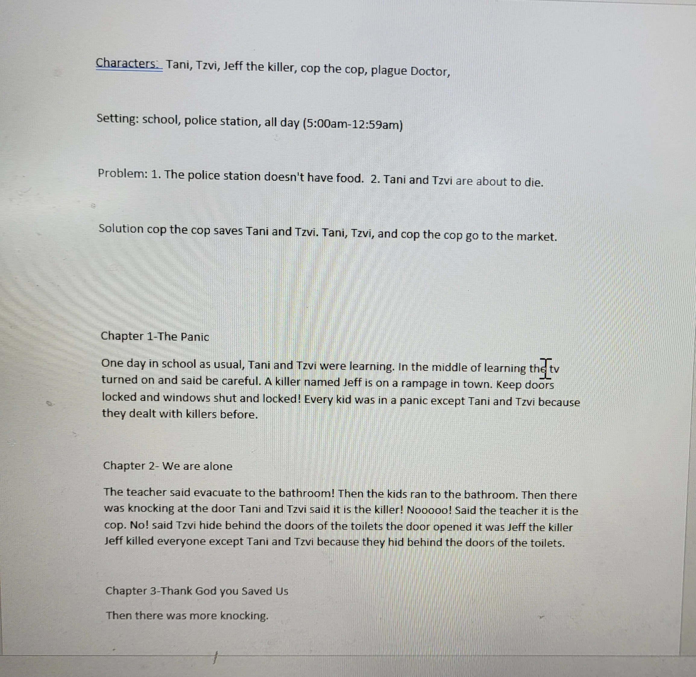 Creative Writing-3rd Grade Student (2022)