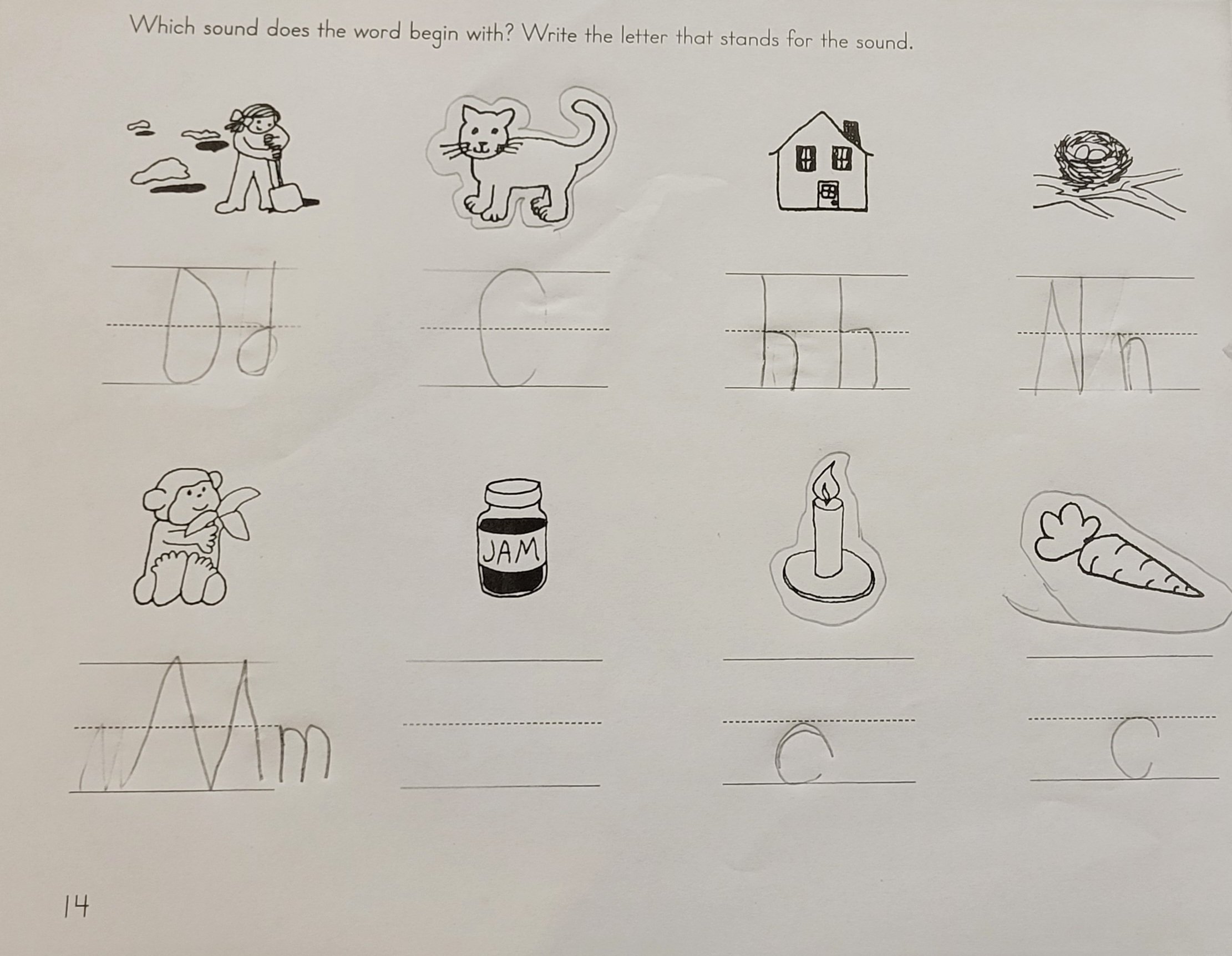 Kindergartner Writing the Beginning Sound of Words (2025)