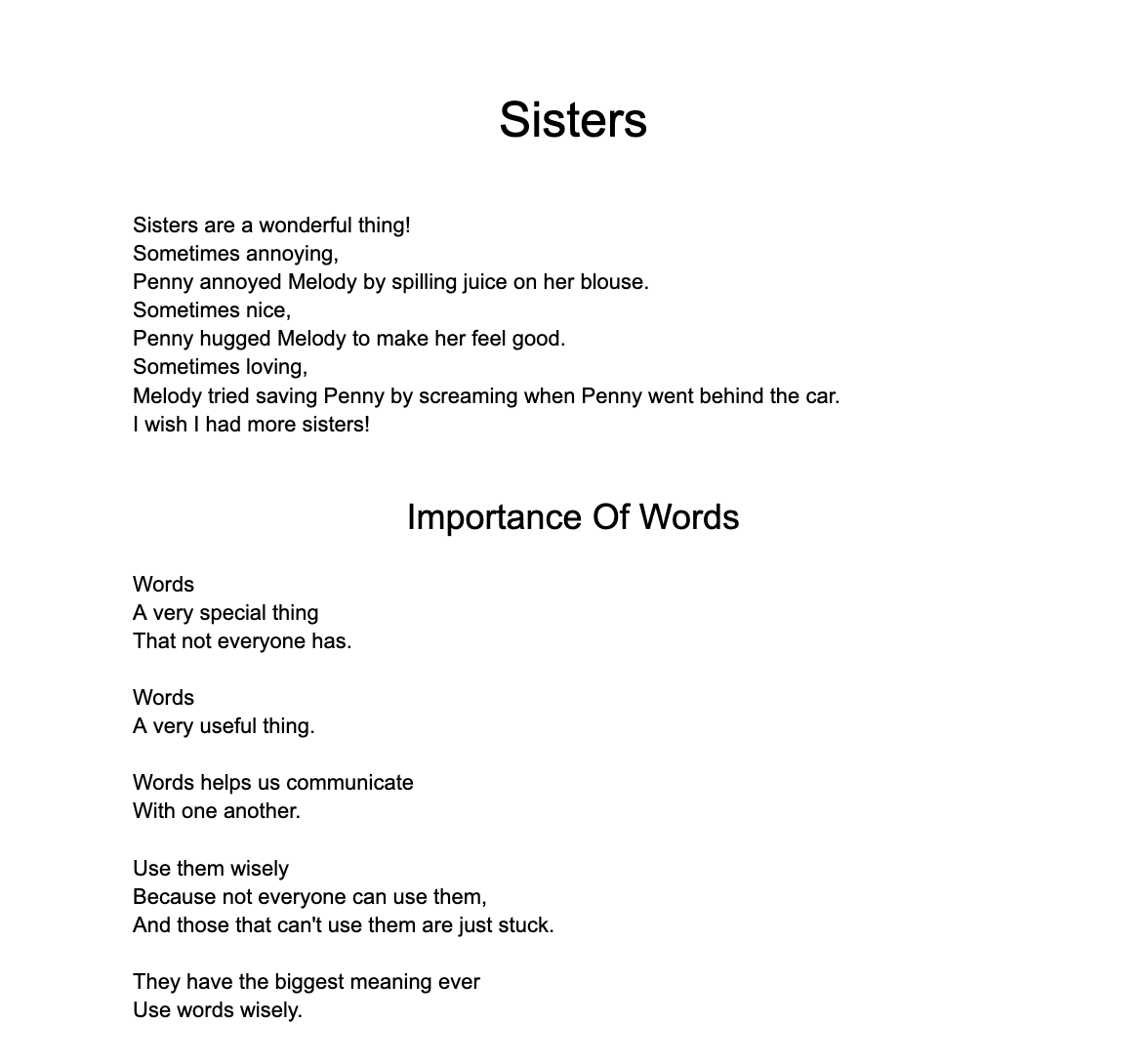 Poems in response to the book Out of my Mind-6th grade student (2025)