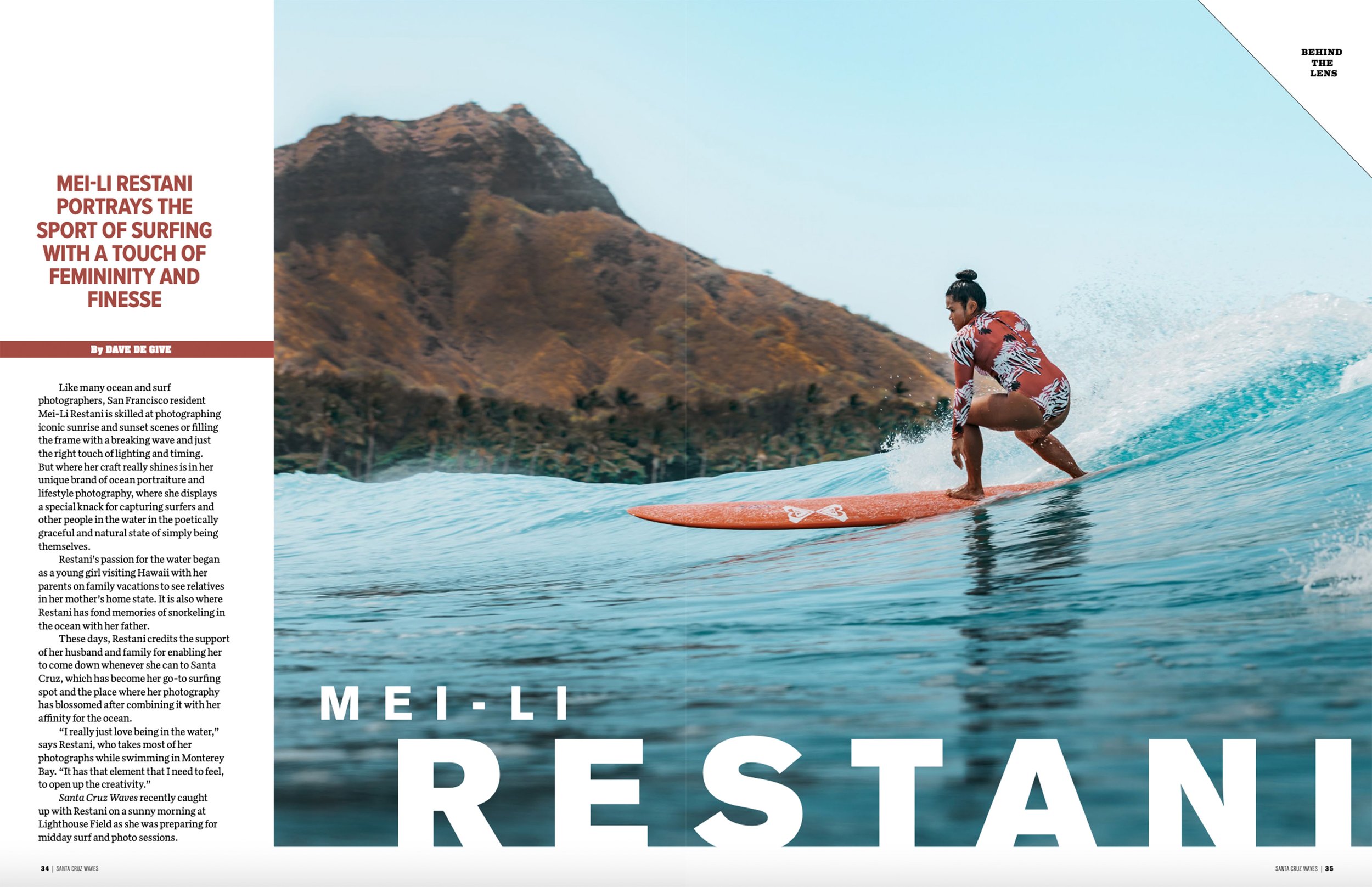 Photographer feature of Mei Li Restani for Santa Cruz Waves