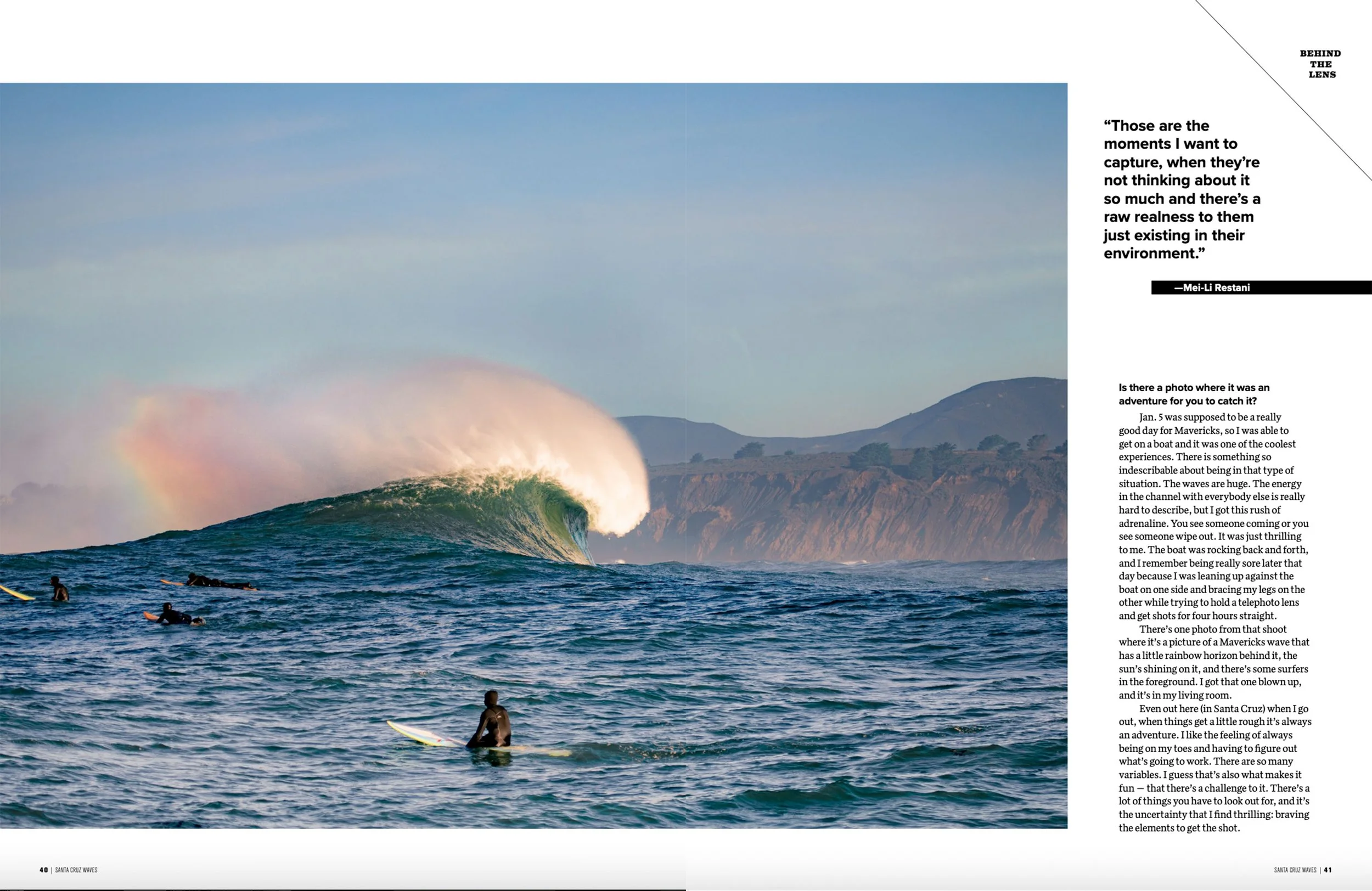 Photographer feature of Mei Li Restani for Santa Cruz Waves