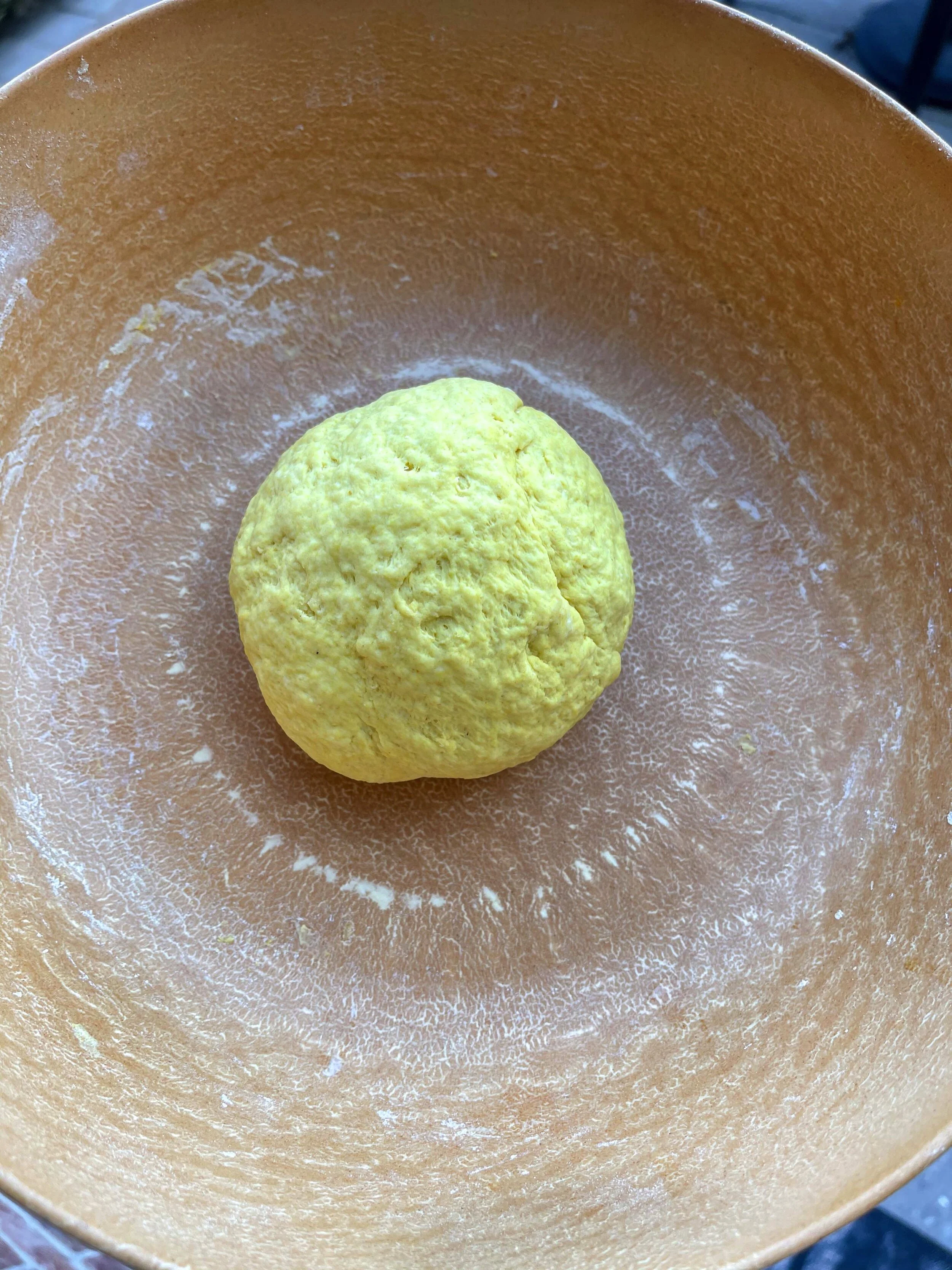 slowly add 1/2 cup RT water + add 1 tbsp at a time until the dough combines (do NOT add extra water only enough to combine). It helps if you slowly incorporate the flour into the middle until it forms a thick mixture - knead for 5 min until smooth, c