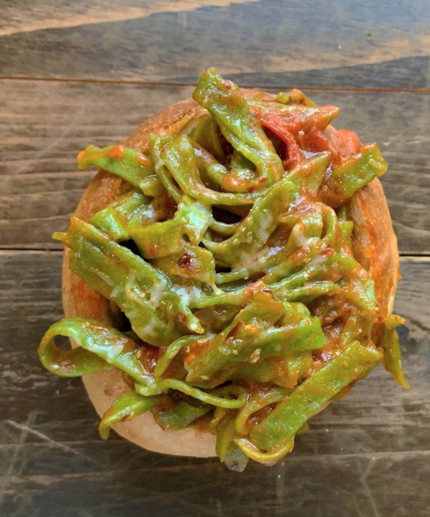 Fettuccine in a Rao's Marinara Bread Bowl