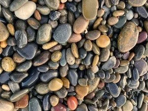 smooth river rocks of various colors