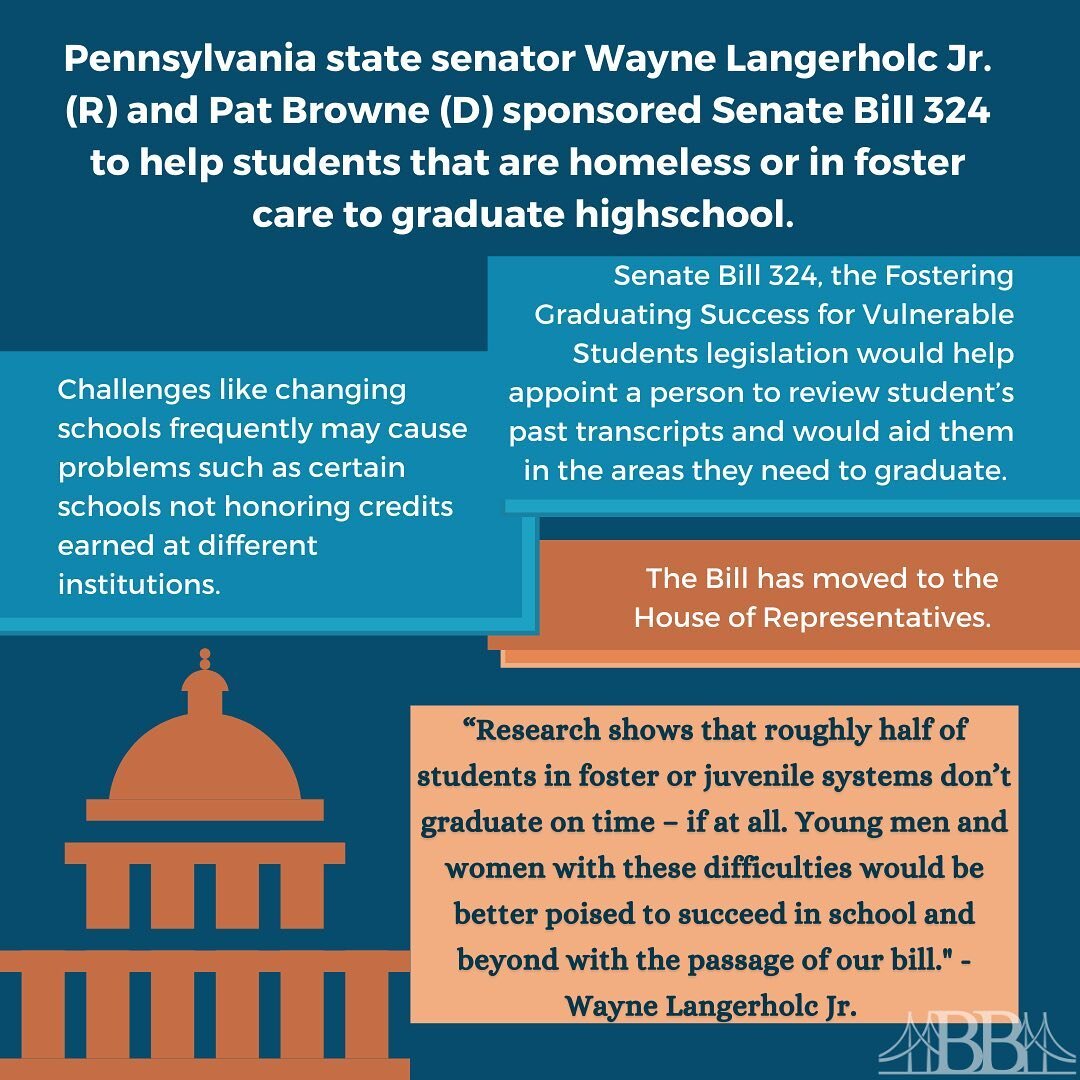 The Pennsylvania senators have sponsored a bill for youth experiencing homelessness and housing instability. This kind of legislation is what we need to see more of in order to ensure that our youth obtain a proper education. 

#nonprofit #foundation