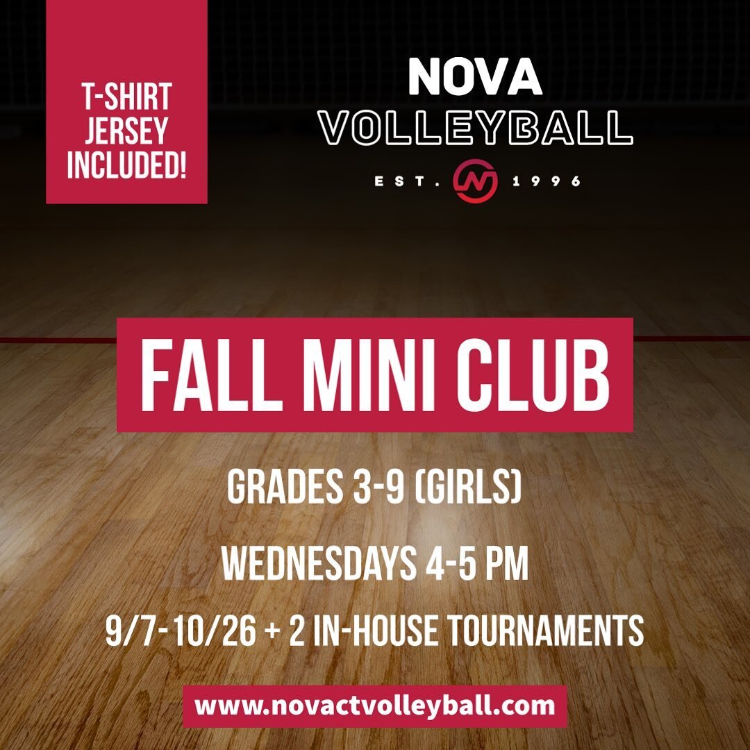 💥Fall Mini Club registration is live!💥
Head to our story for registration link! Bring your friends, neighbors, siblings! 

#novanation