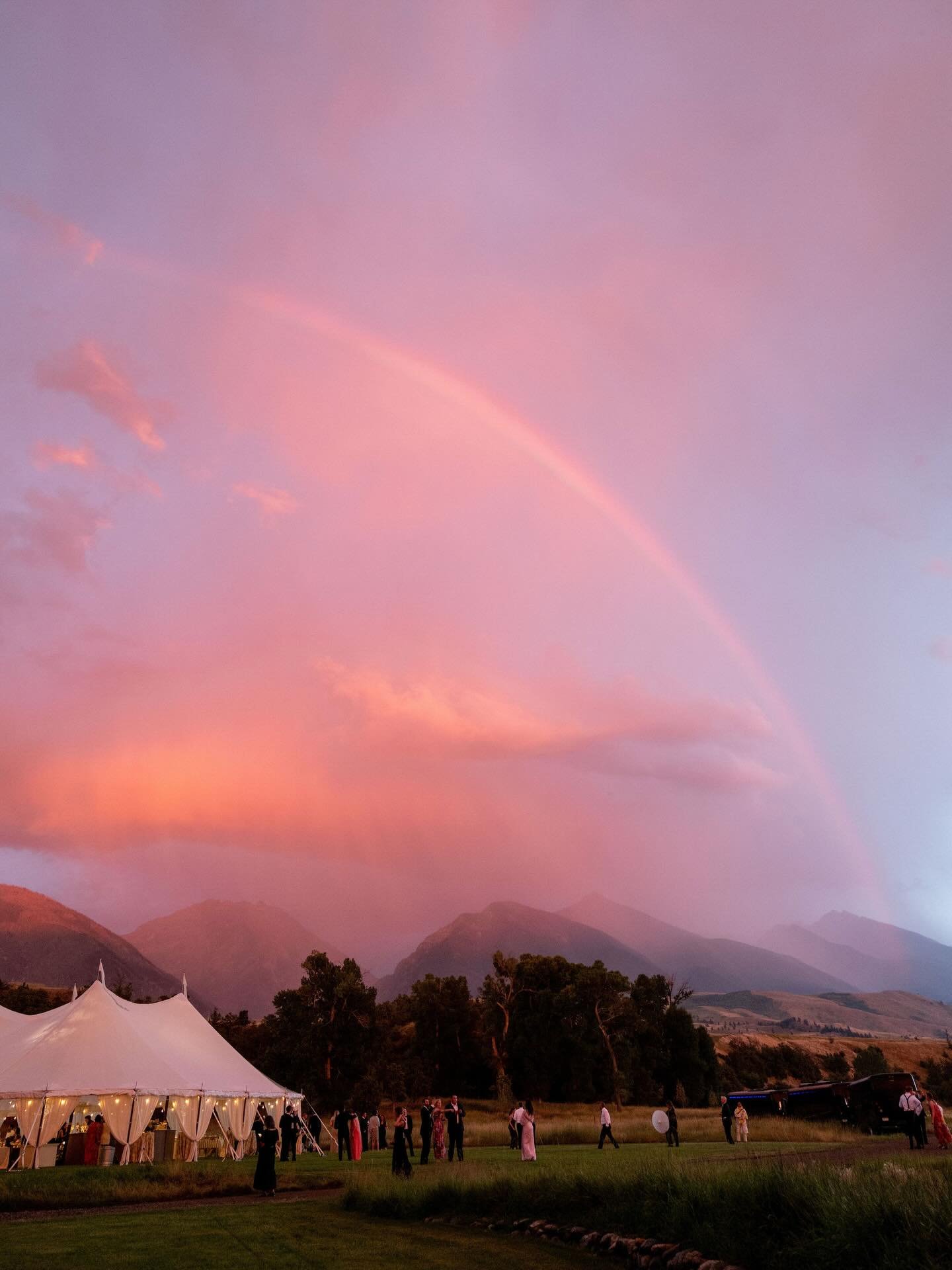 Welcoming April, spring showers and rainbows.
.
One thing about Montana that is underestimated is how many rainbows we get&mdash; the most admired unpaid actor to arrive on your wedding day. 
.
.
We were working on a yellow design deck today so natur