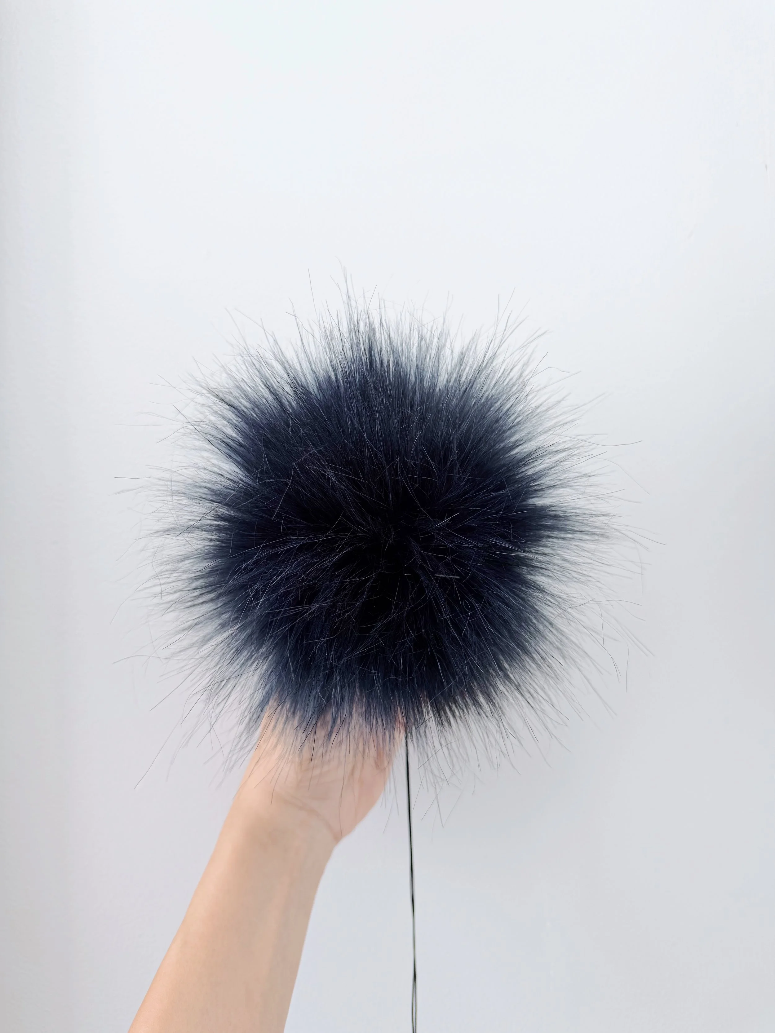 Midnight Blue Faux Fur Pom Pom