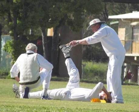 On-field yoga.