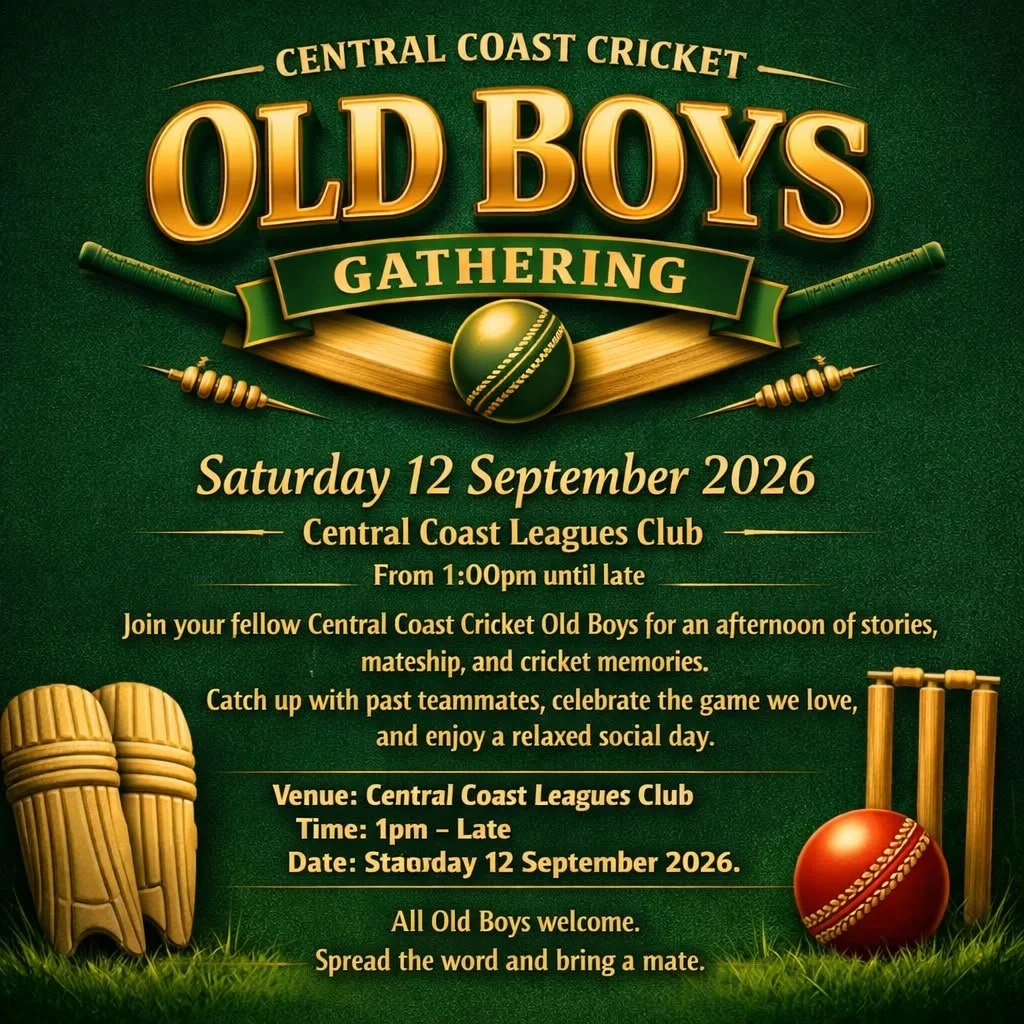 Central Coast Cricket Old Boys day 12th September 2026