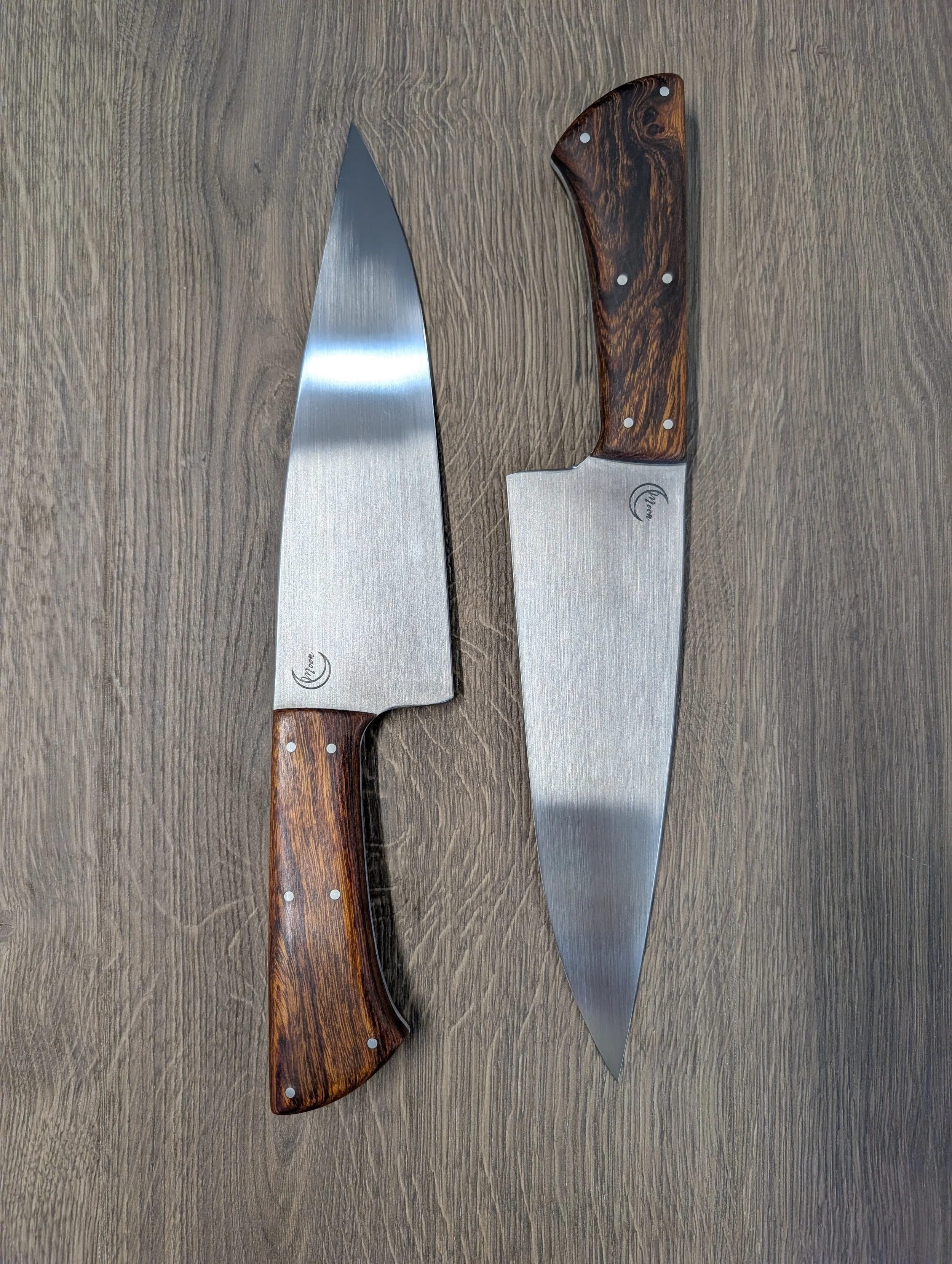 Pair of 8" Chef | 80CrV2 steel | Desert ironwood handle scales
