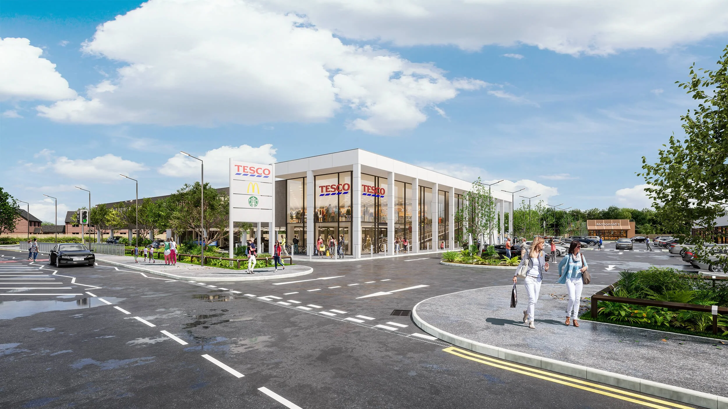 Retail Image of a Tesco Food Store, Photorealistic Architectural CGI