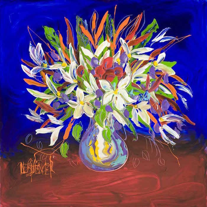 Title:Bloom Blues Size:90 x 90cm Code:F1039090OP