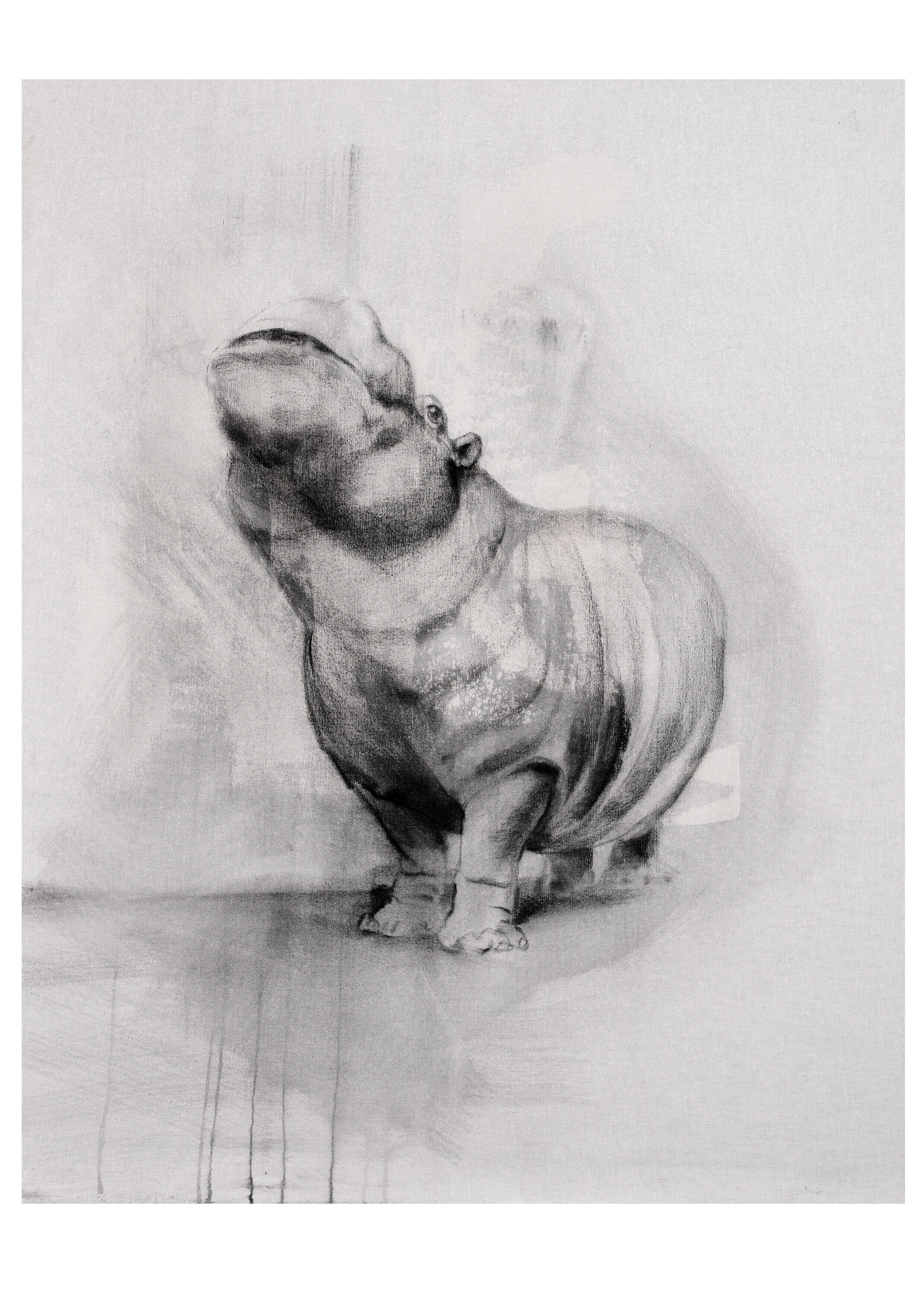 Happy hippo Giclee print