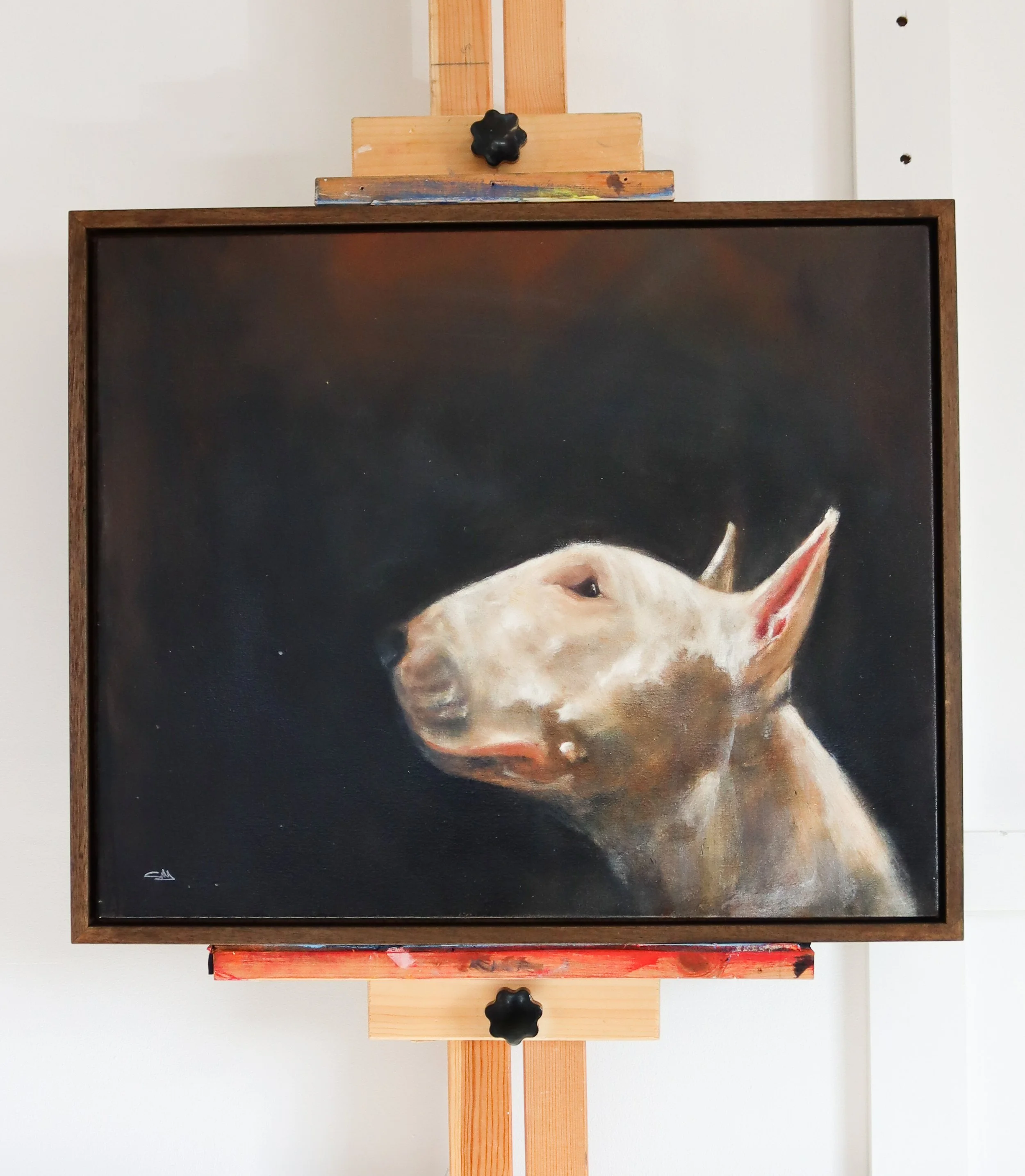 18”x22” Oil on Canvas, Tray framed, dark wood waxed.
£800
