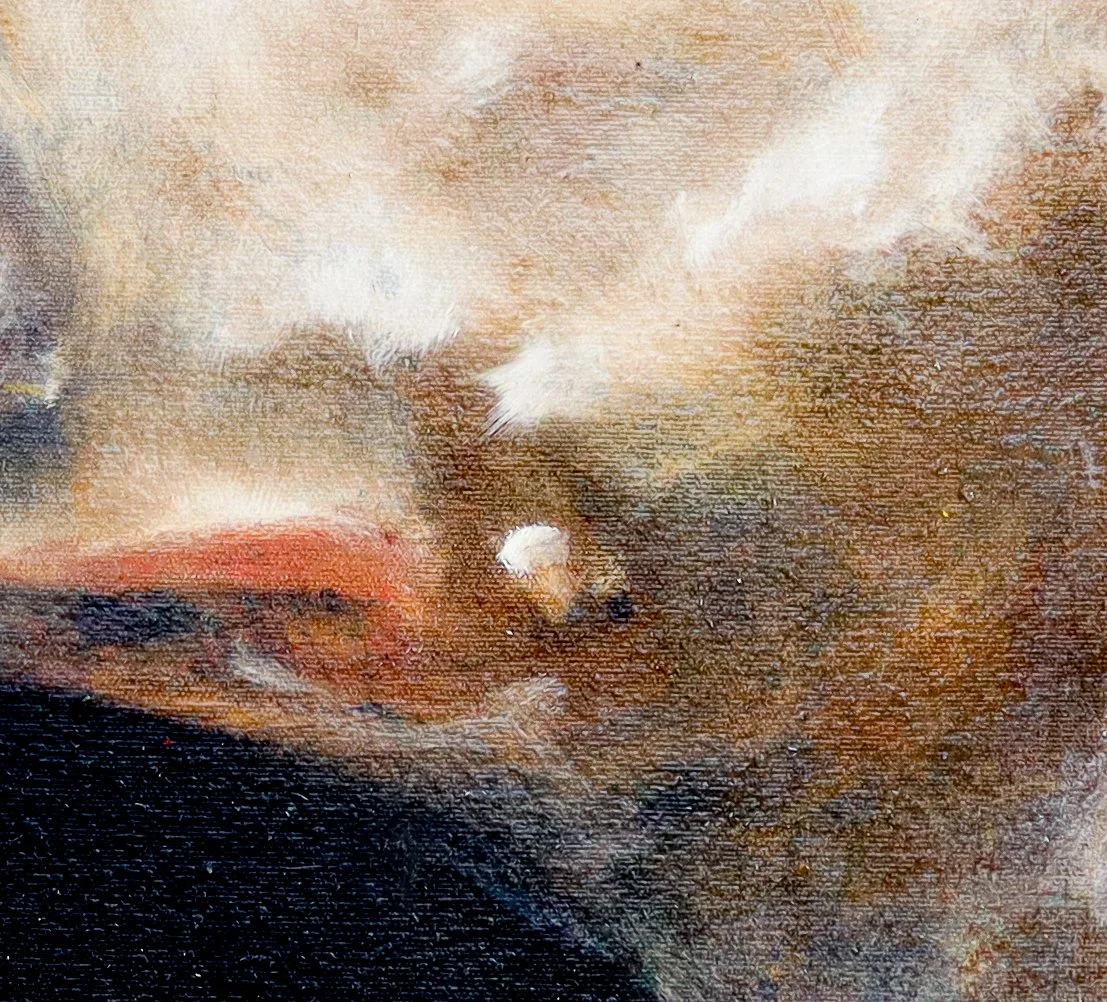 18”x22” Oil on Canvas, Tray framed, dark wood waxed.
£800
