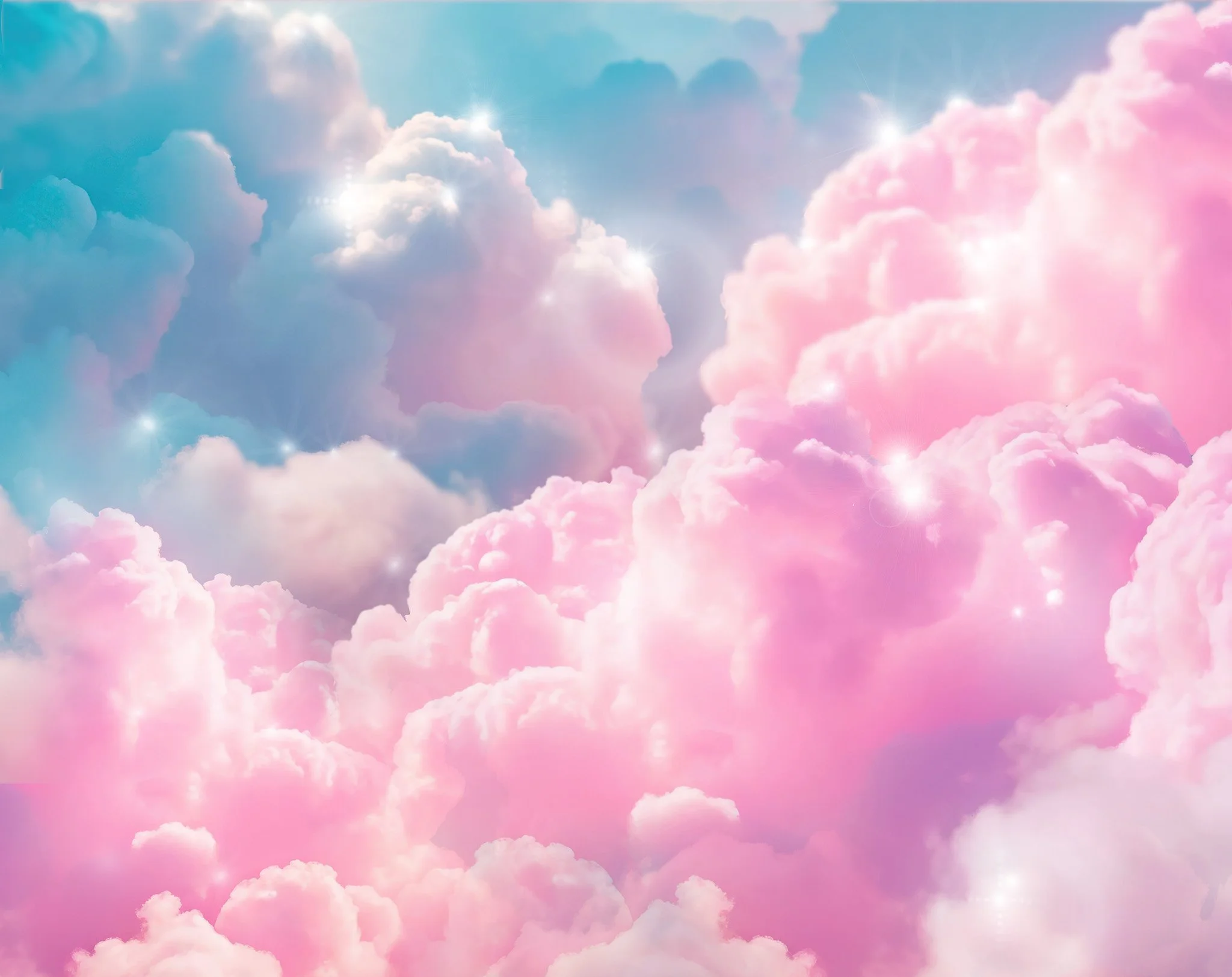 Clouds cloth artwork for Wiltshire creative 2025 pantomime Jack and Beanstalk. Designer Katie Lias. This artwork was used as a printed canvas cloth at 5mx6m 