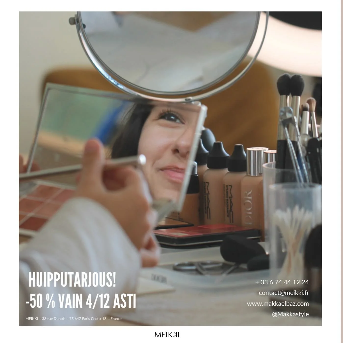 JOULULAHJA
ENNEN JOULUA!🎁💫

🎁 -Jopa 50 % alennus kaikista ehostusopastuksista  ja meikkipalveluista!
🎁Varaa viimeist&auml;&auml;n 4. joulukuuta (voit varata seuraavalle vuodelle)
🎁Vain Airbnb-palveluissa
🎁 Aktivoi alennuskoodi pyyt&auml;m&auml;