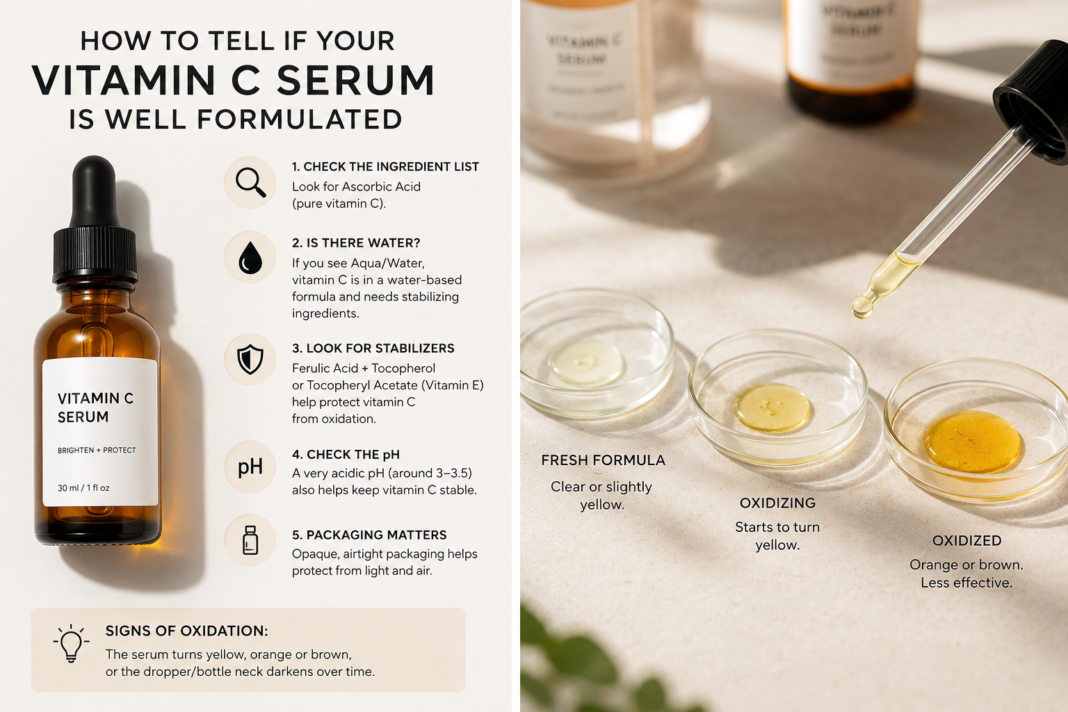 How to Tell If Your Vitamin C Serum Is Well Formulated