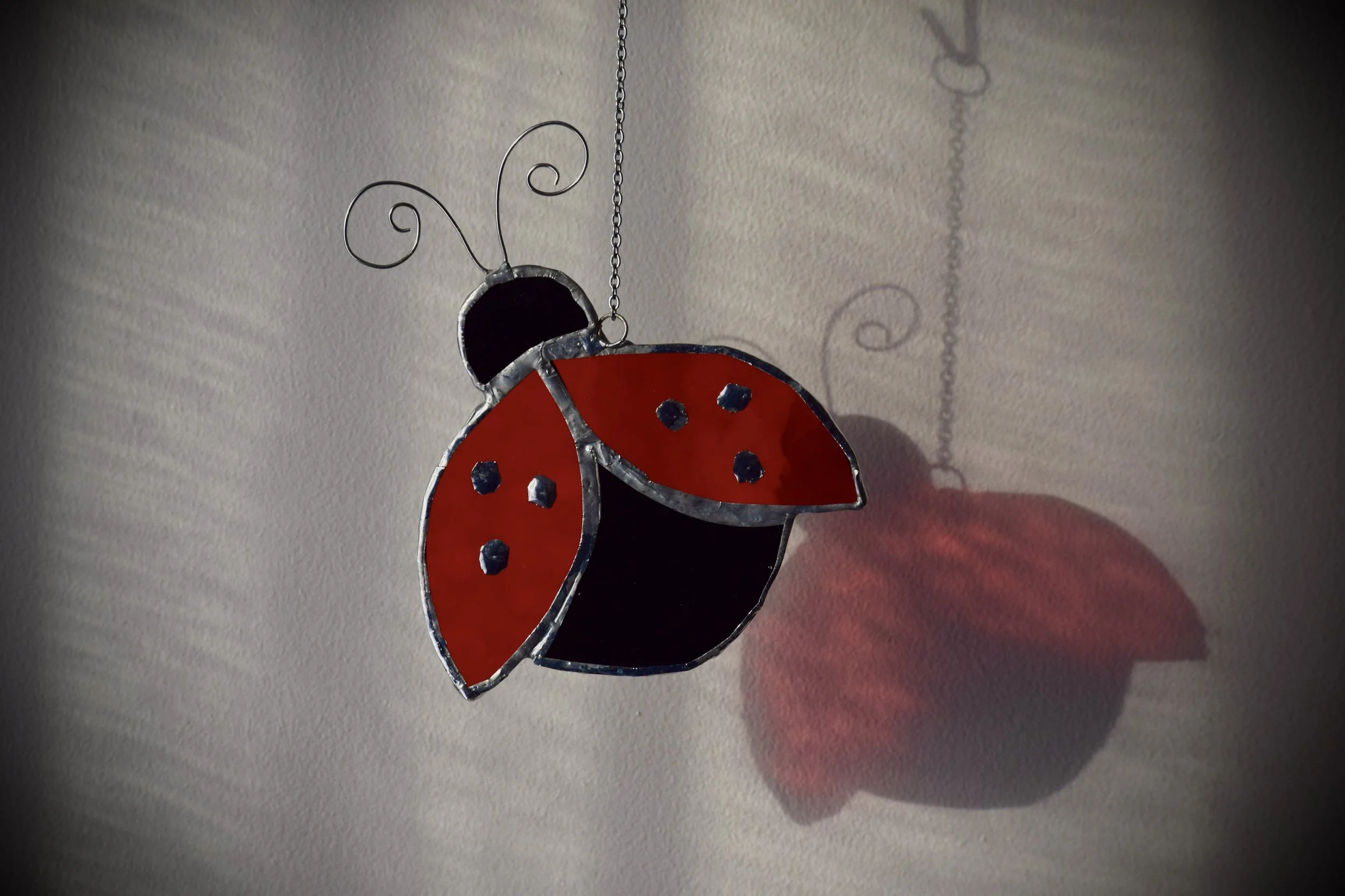 Sun catcher, Ladybird (Aprox. size 14 × 14cm - free UK delivery) created by Melody Lipscombe