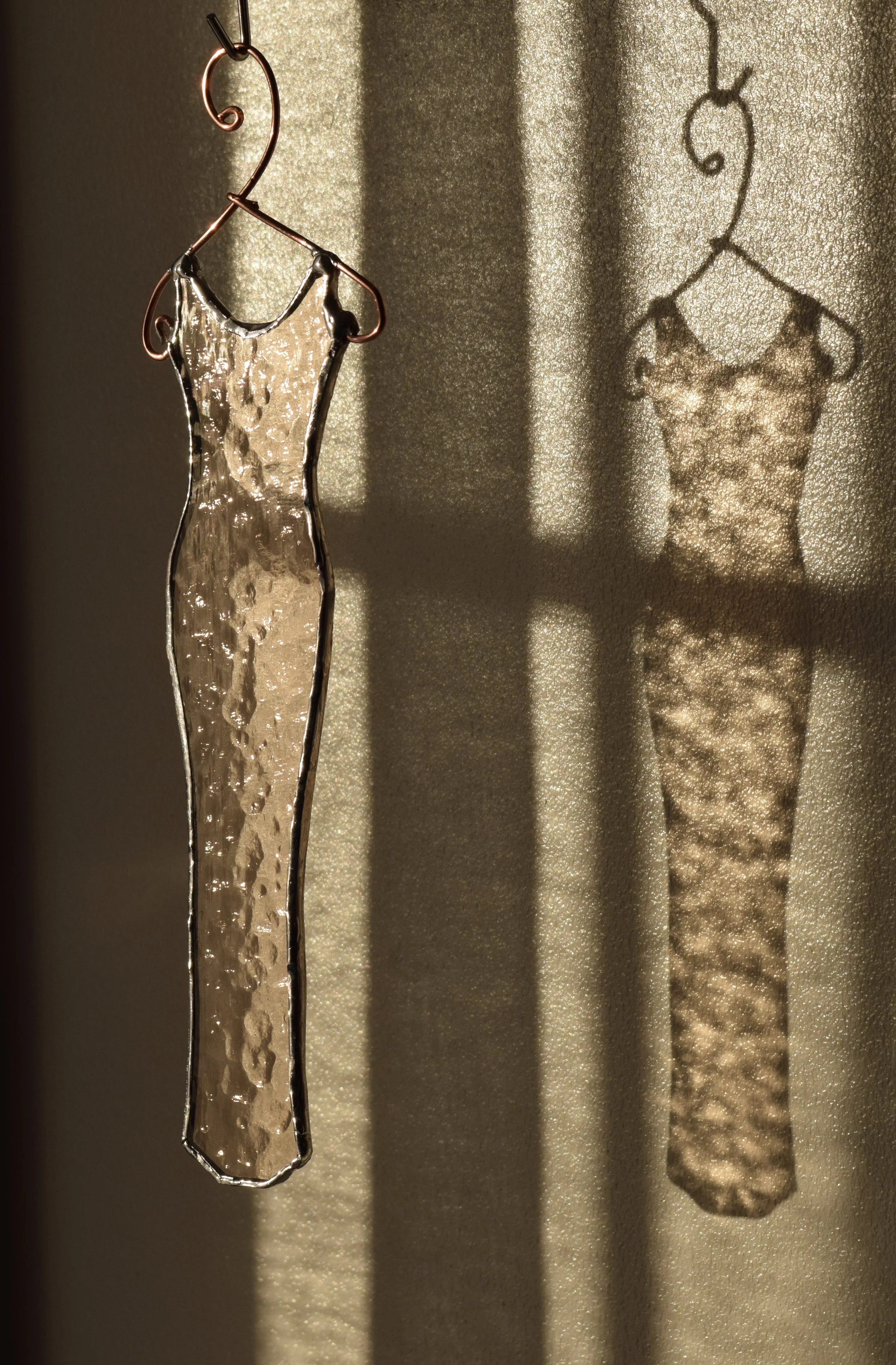 Sun catcher, Hanging dress, champagne, diamond, Marilyn Monroe (Aprox. size 11 × 4cm - free UK delivery) created by Melody Lipscombe