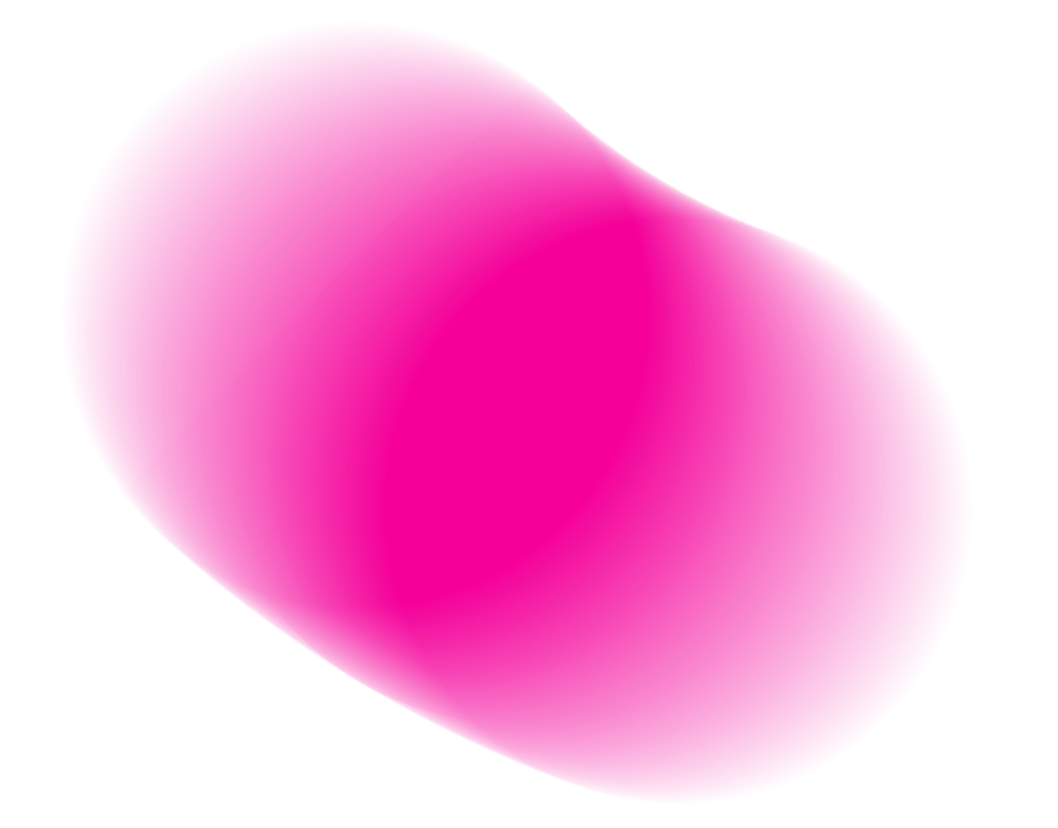 Bright pink abstract 3D shape with smooth curves on a black background.