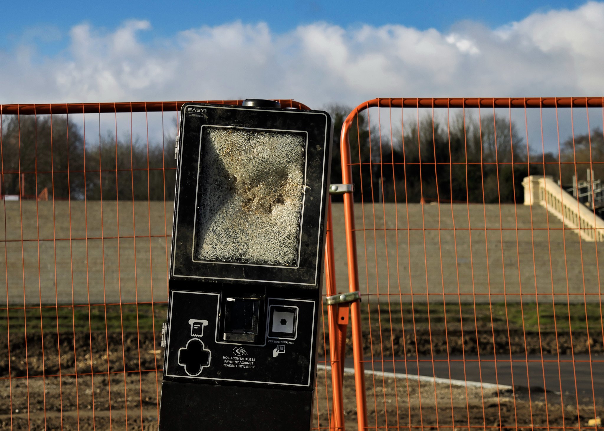 Vandalised parking ticket machine
