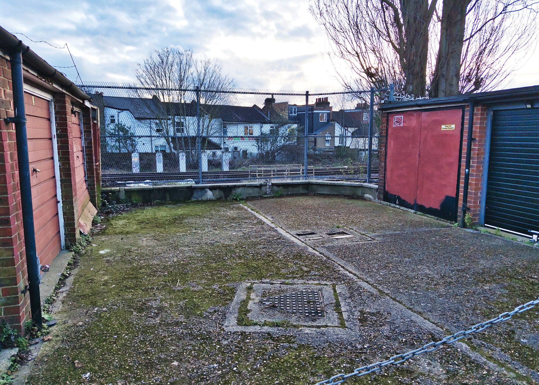 Old garages by the railway