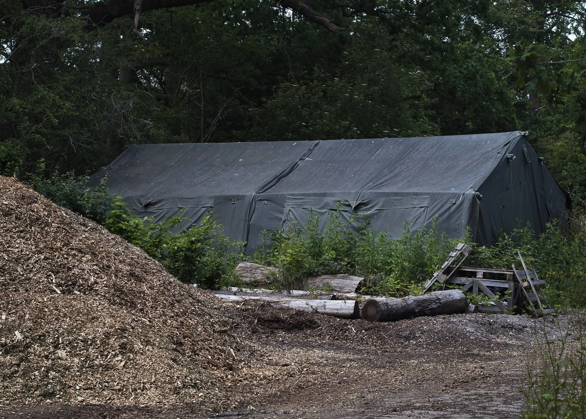 Tent in farmland