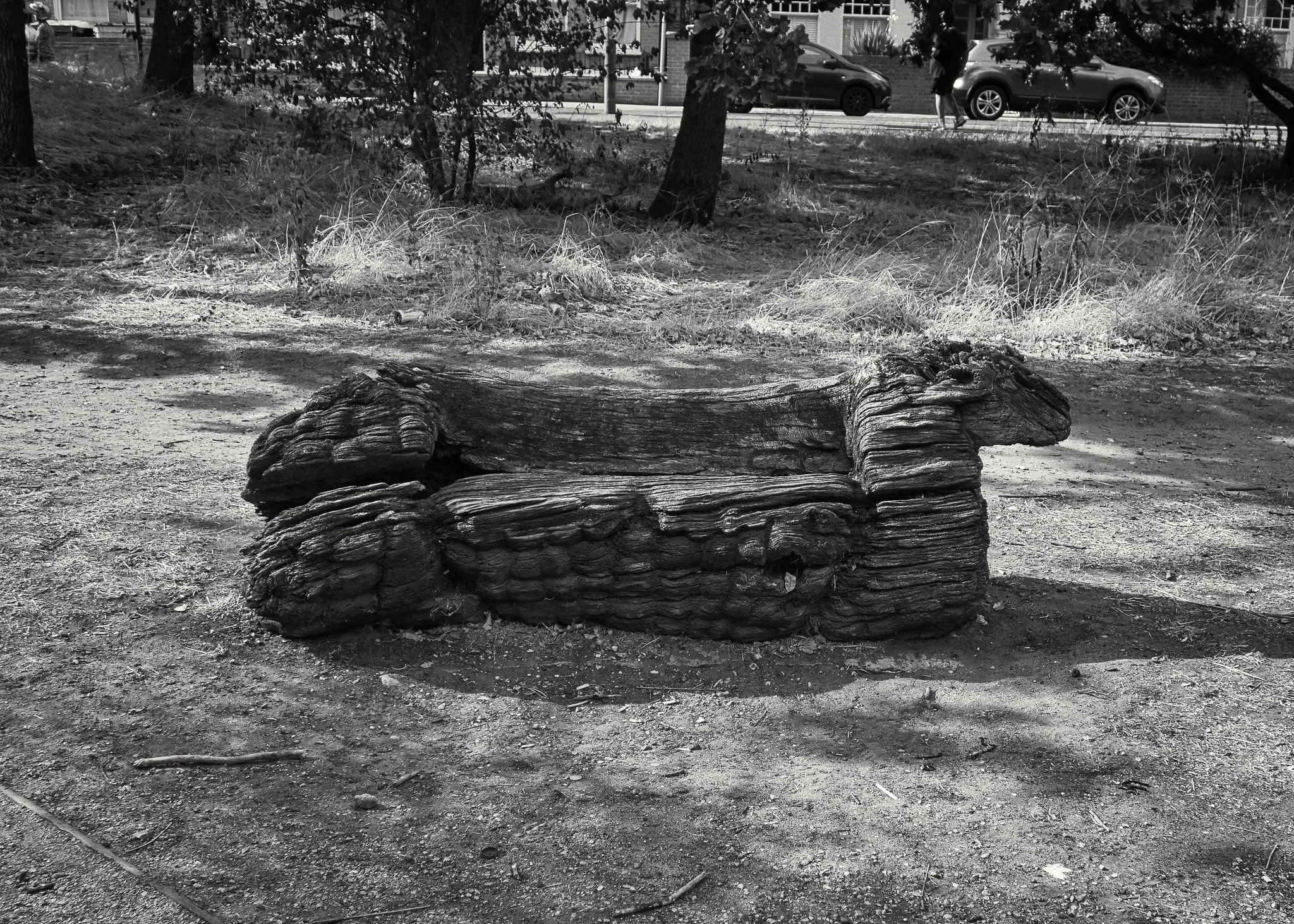 Carved bench in the form of a sheep, Tooting Common